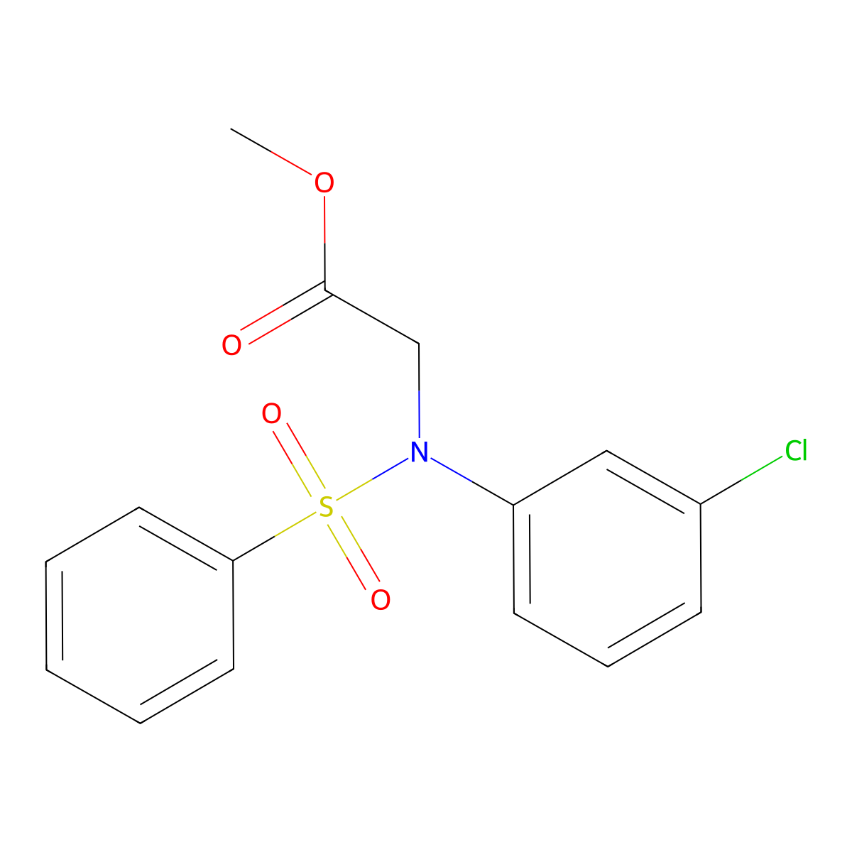 Methyl N-(3-chlorophenyl)-N-(phenylsulfonyl)glycinate molecular structure, CAS 591723-37-4