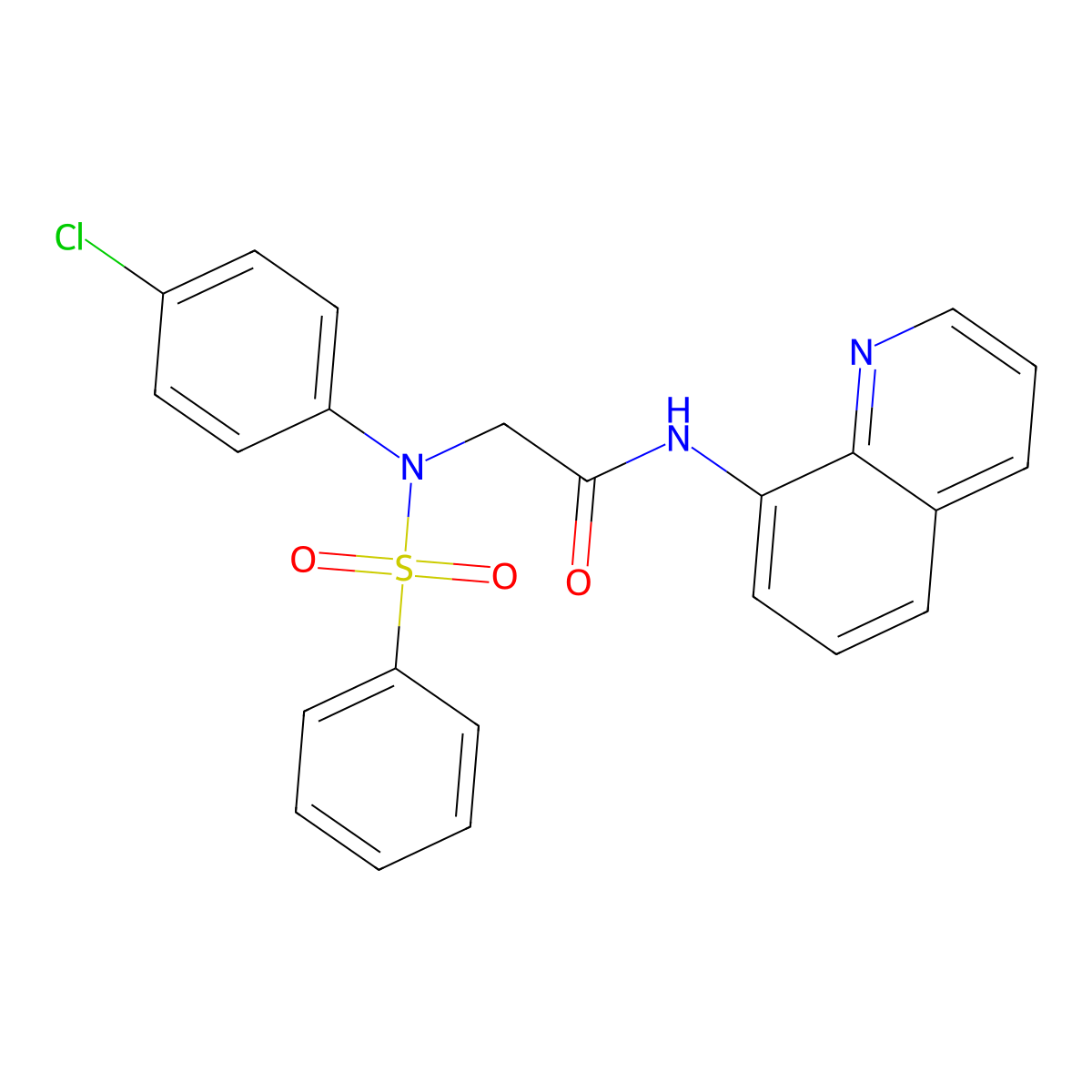 2-[N-(benzenesulfonyl)-4-chloroanilino]-N-quinolin-8-ylacetamide molecular structure, CAS 591723-42-1