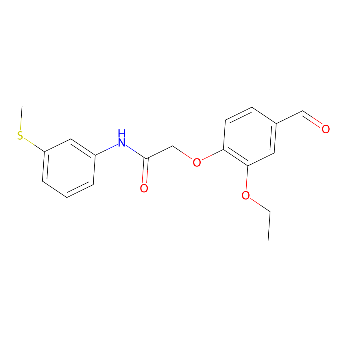 2-(2-ethoxy-4-formylphenoxy)-N-[3-(methylsulfanyl)phenyl]acetamide molecular structure, CAS 591723-60-3
