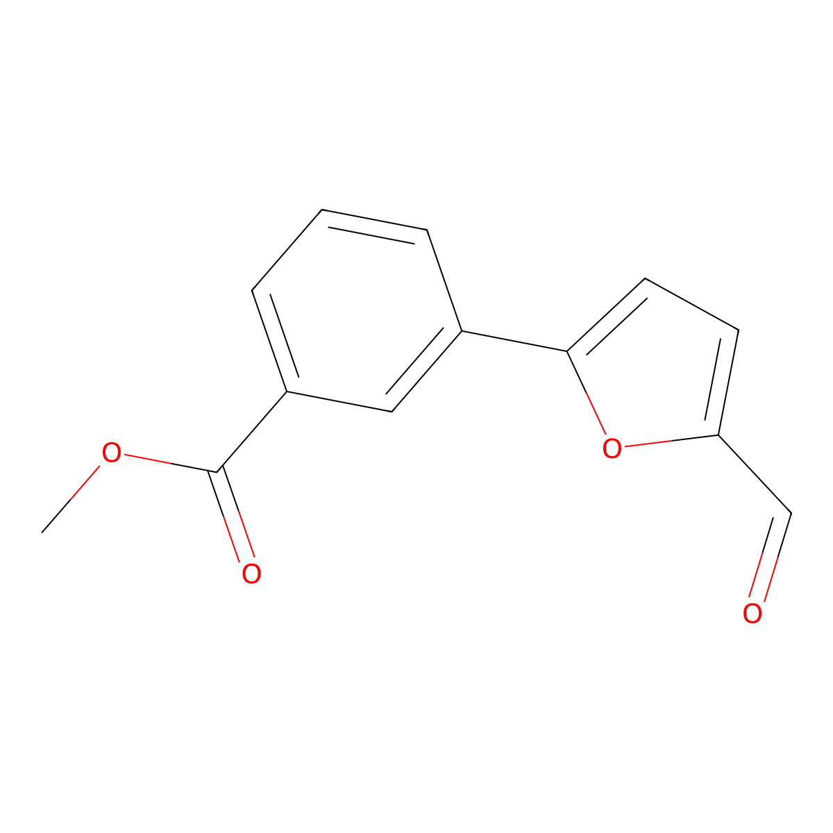 Methyl 3-(5-formyl-2-furyl)benzoate molecular structure, CAS 591723-69-2