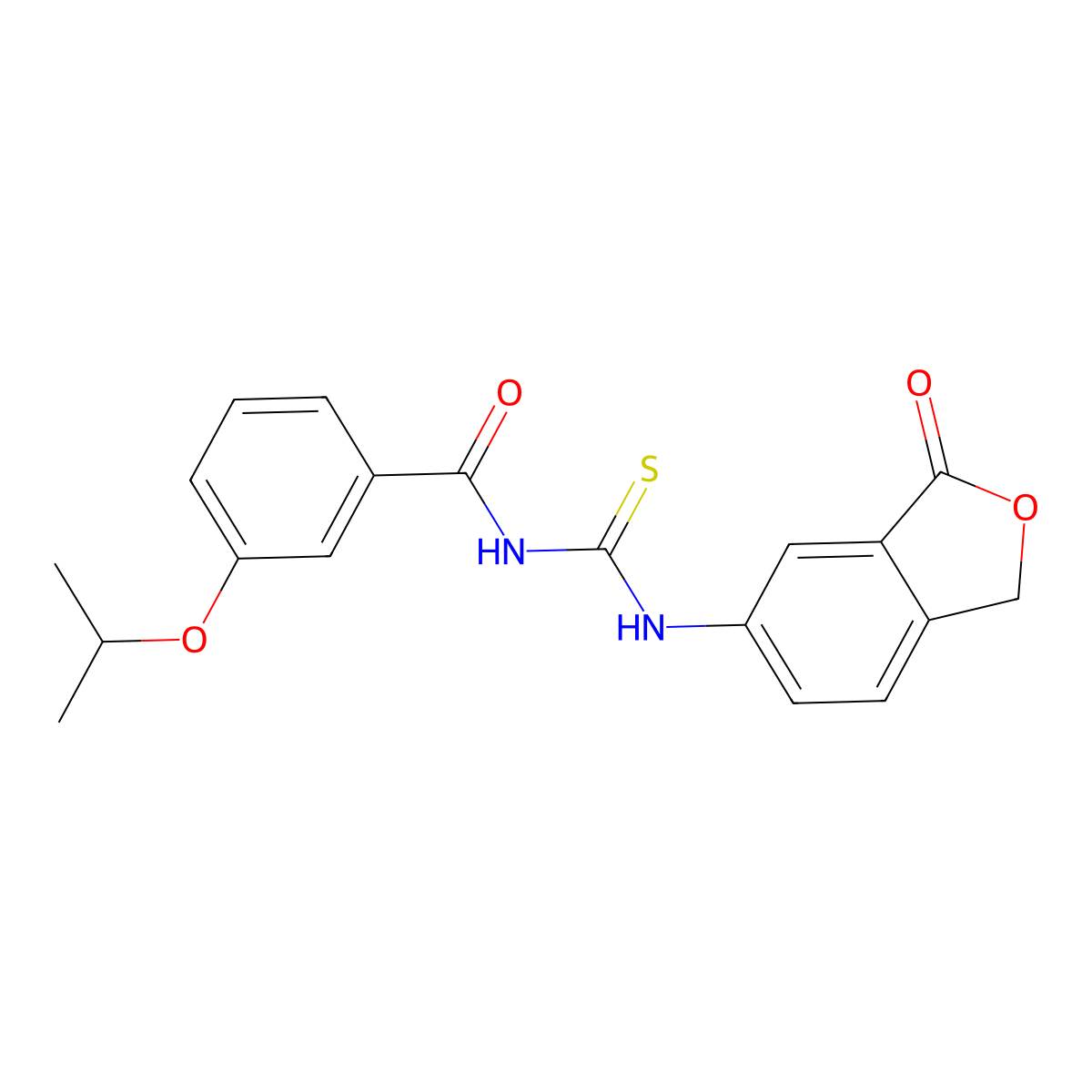 N-[(3-oxo-1H-2-benzofuran-5-yl)carbamothioyl]-3-propan-2-yloxybenzamide molecular structure, CAS 591725-93-8