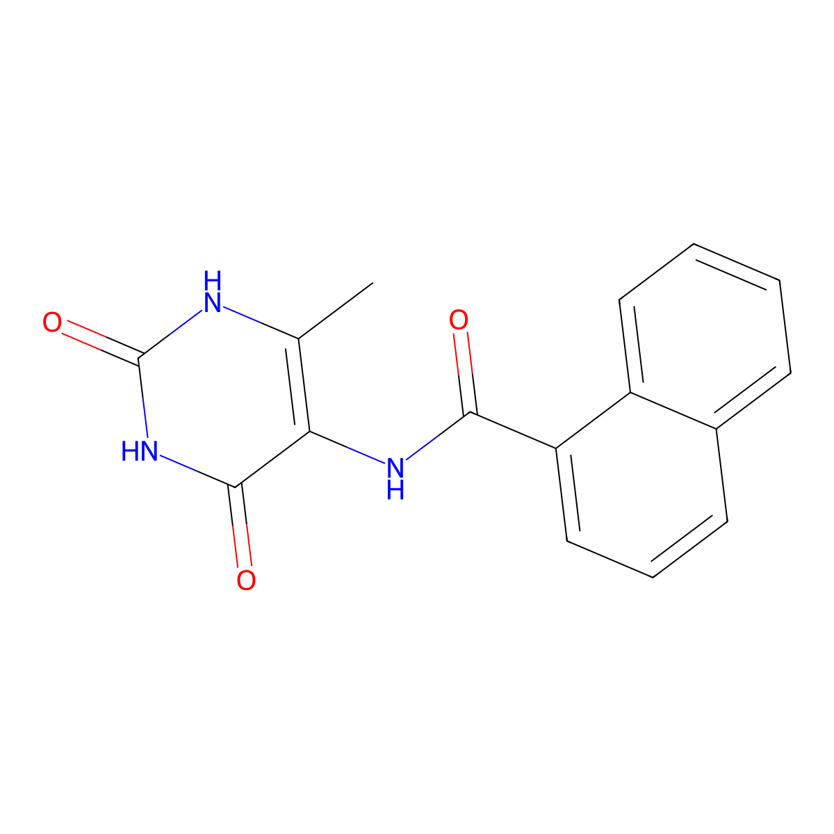 N-(2,4-dihydroxy-6-methyl-5-pyrimidinyl)-1-naphthamide molecular structure, CAS 591725-99-4
