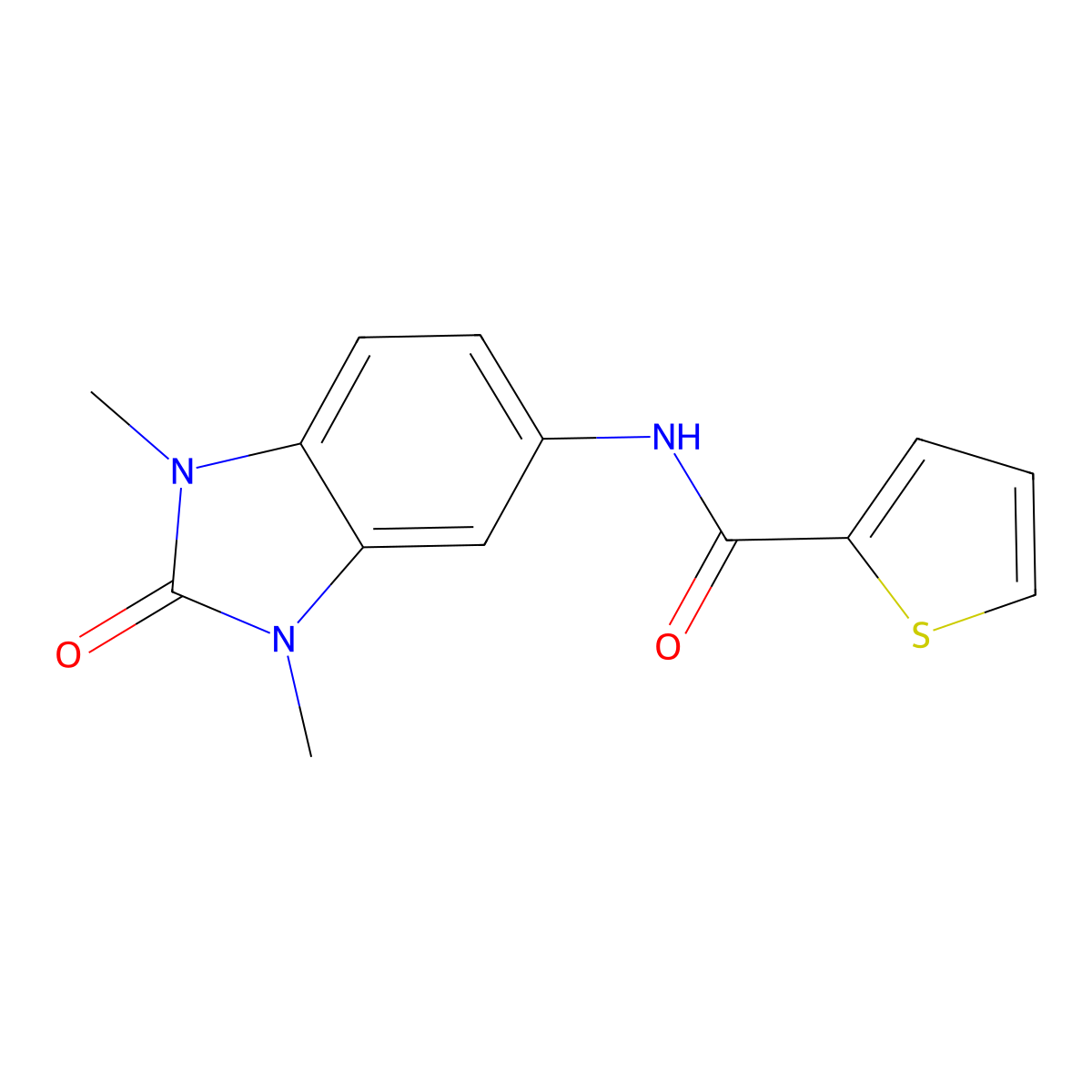 N-(1,3-dimethyl-2-oxobenzimidazol-5-yl)thiophene-2-carboxamide molecular structure, CAS 591726-21-5