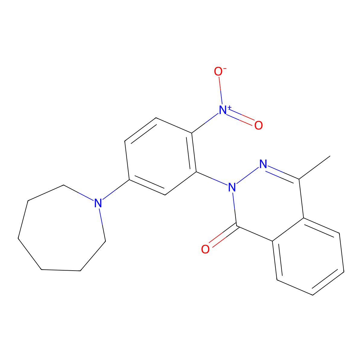 2-[5-(Azepan-1-yl)-2-nitrophenyl]-4-methylphthalazin-1-one molecular structure, CAS 591726-40-8