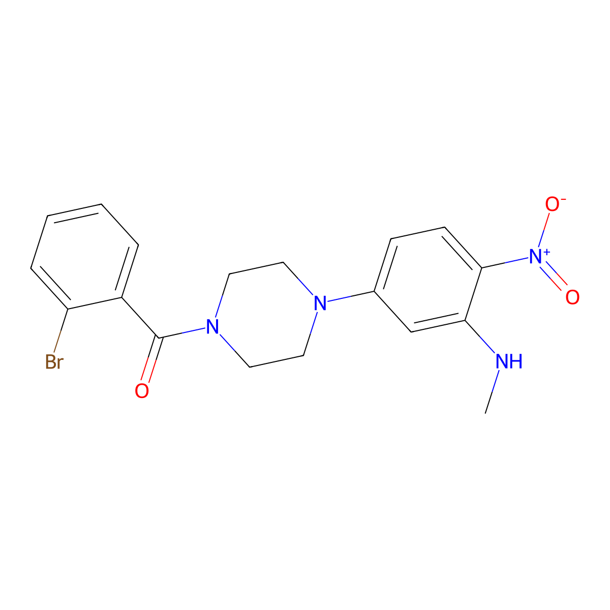(2-Bromophenyl){4-[3-(methylamino)-4-nitrophenyl]piperazin-1-yl}methanone molecular structure, CAS 591726-79-3