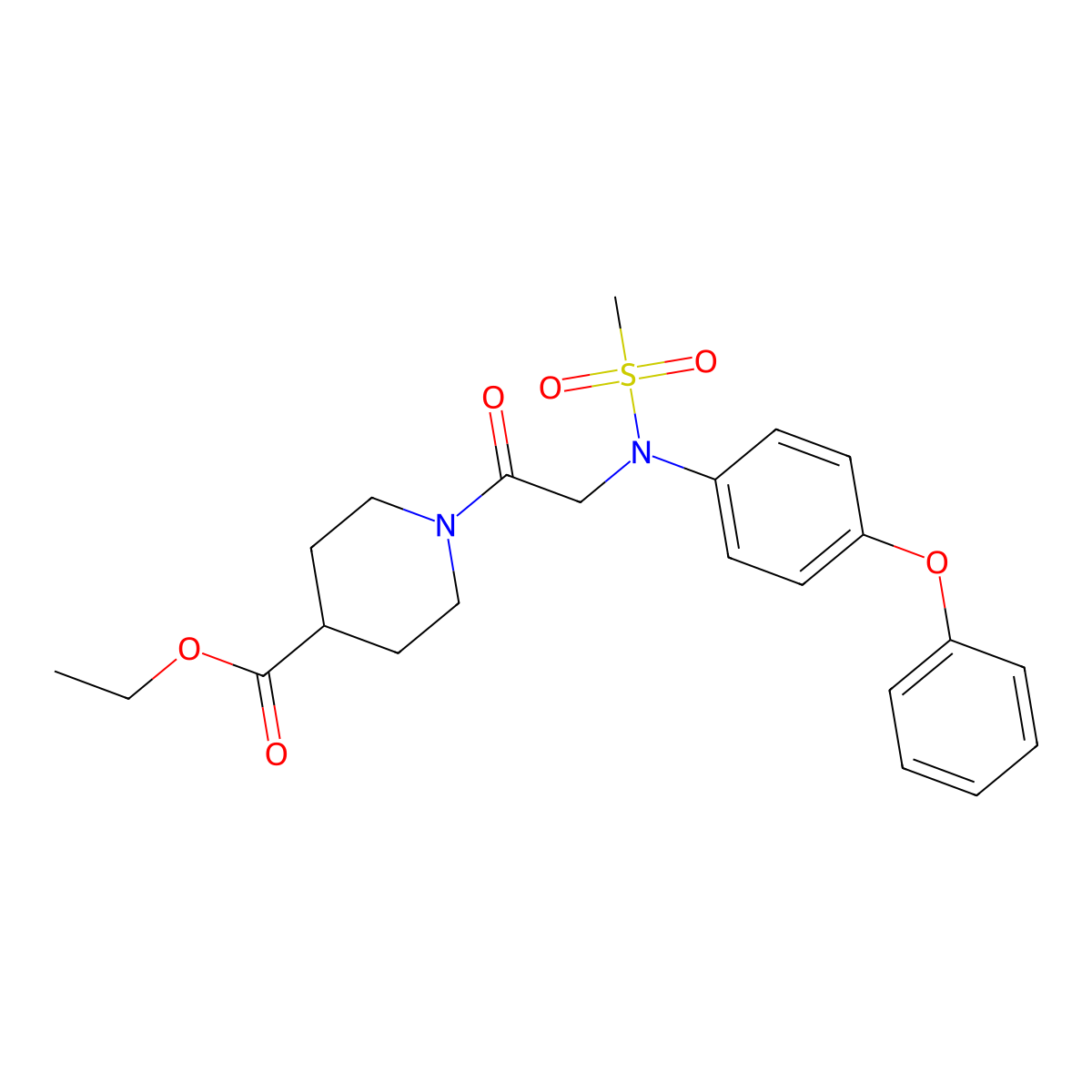 ethyl 1-[N-(methylsulfonyl)-N-(4-phenoxyphenyl)glycyl]piperidine-4-carboxylate molecular structure, CAS 591727-39-8