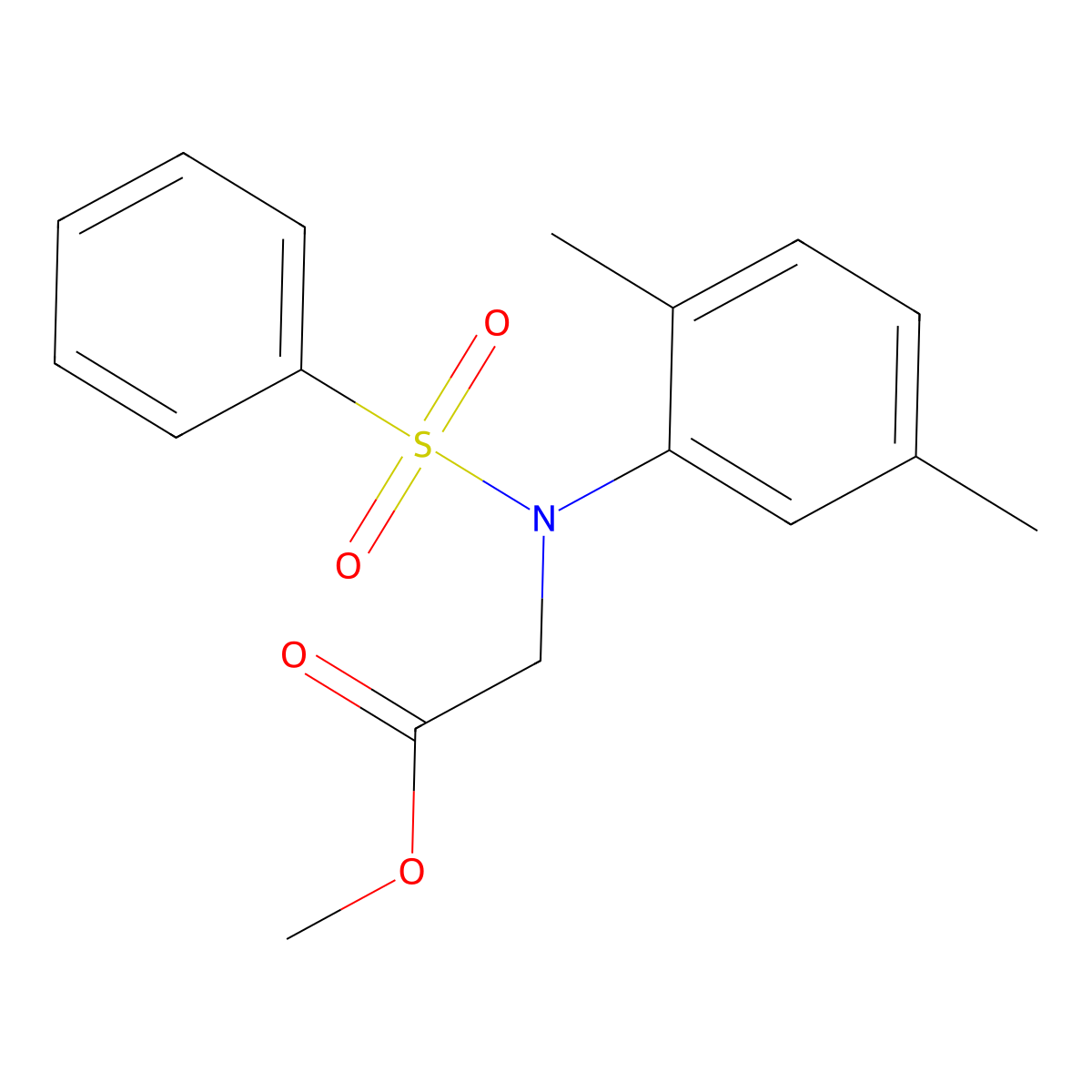 Methyl N-(2,5-dimethylphenyl)-N-(phenylsulfonyl)glycinate molecular structure, CAS 591727-43-4