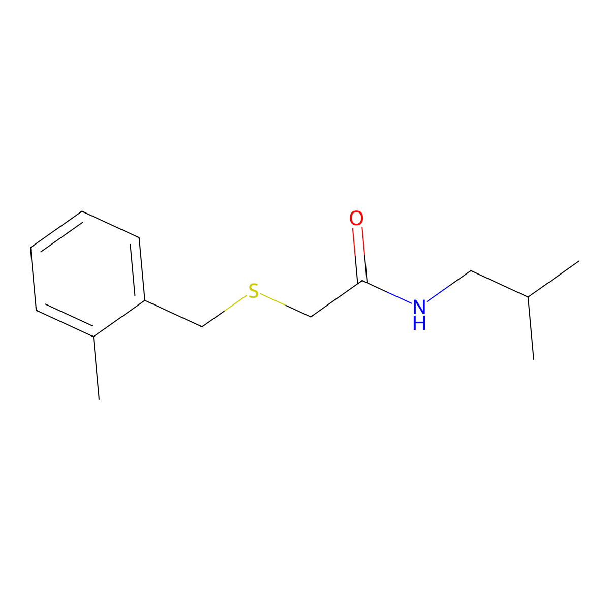2-[(2-methylbenzyl)sulfanyl]-N-(2-methylpropyl)acetamide molecular structure, CAS 591727-56-9