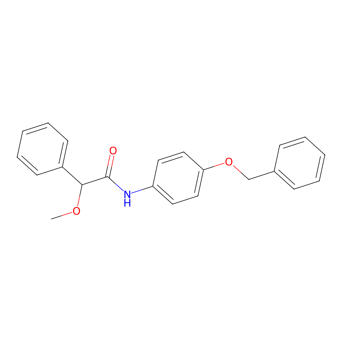 2-methoxy-2-phenyl-N-(4-phenylmethoxyphenyl)acetamide molecular structure, CAS 591727-75-2