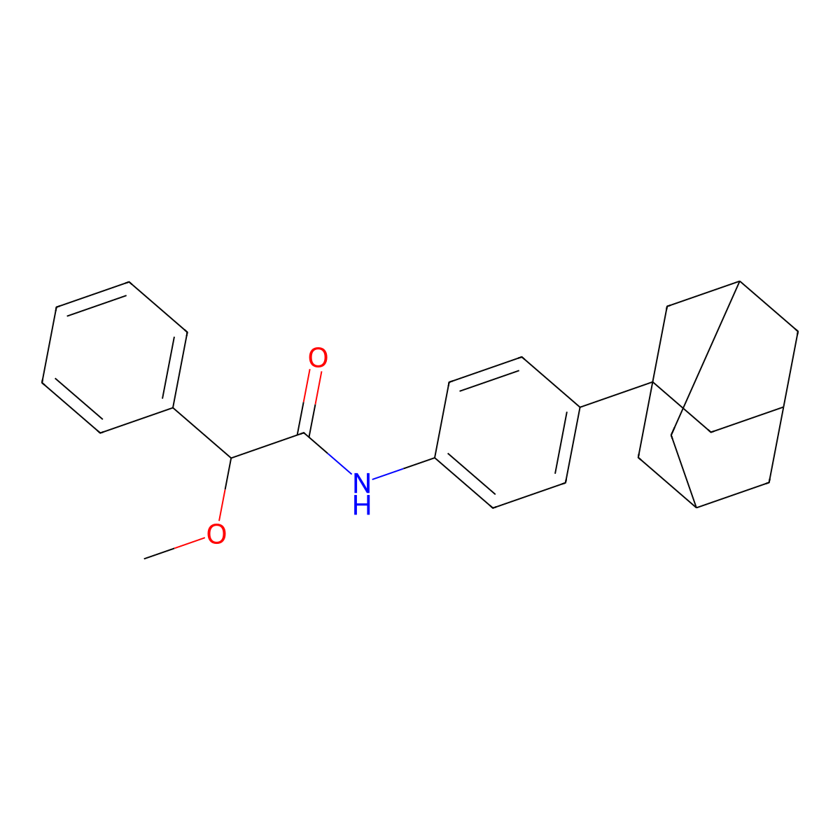 N-[4-(1-adamantyl)phenyl]-2-methoxy-2-phenylacetamide molecular structure, CAS 591728-06-2