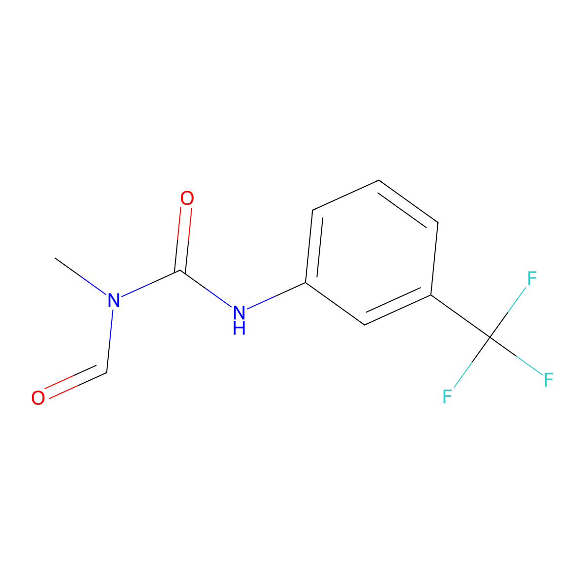 3-Formyl-3-methyl-1-[3-(trifluoromethyl)phenyl]urea molecular structure, CAS 59173-21-6