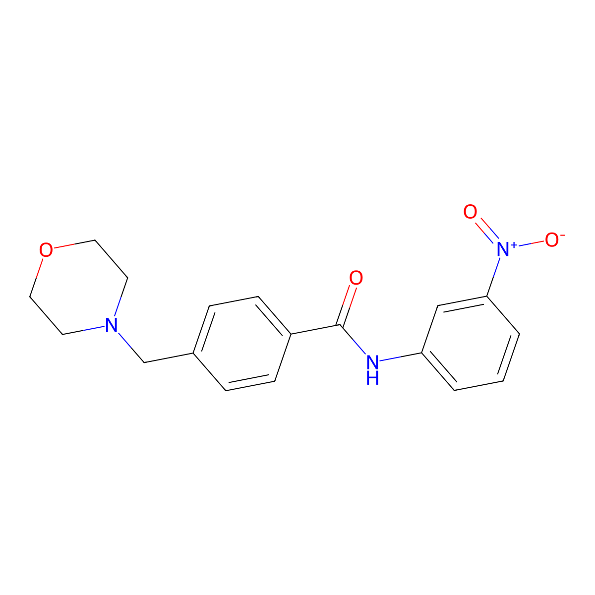 4-(morpholin-4-ylmethyl)-N-(3-nitrophenyl)benzamide molecular structure, CAS 591731-56-5