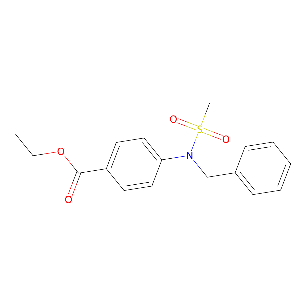 Ethyl 4-[benzyl(methylsulfonyl)amino]benzoate molecular structure, CAS 591731-73-6