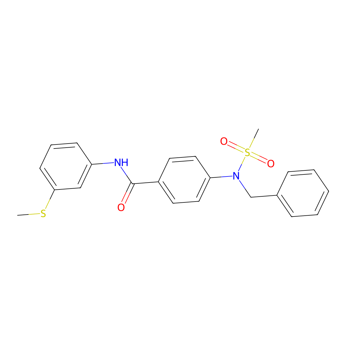 4-[benzyl(methylsulfonyl)amino]-N-(3-methylsulfanylphenyl)benzamide molecular structure, CAS 591731-74-7