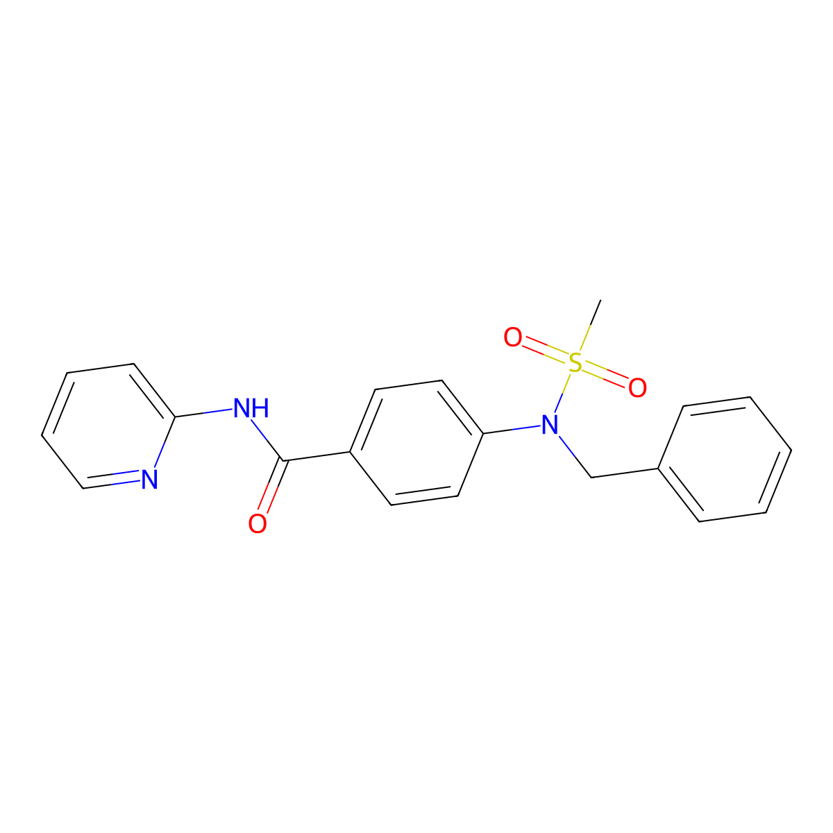 4-[benzyl(methylsulfonyl)amino]-N-pyridin-2-ylbenzamide molecular structure, CAS 591731-77-0