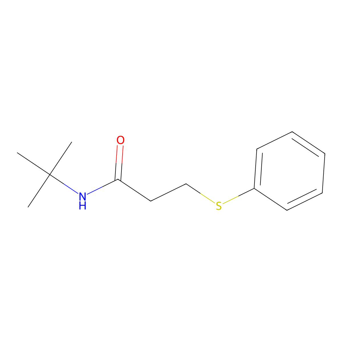 n-(Tert-butyl)-3-(phenylthio)propanamide molecular structure, CAS 591732-04-6