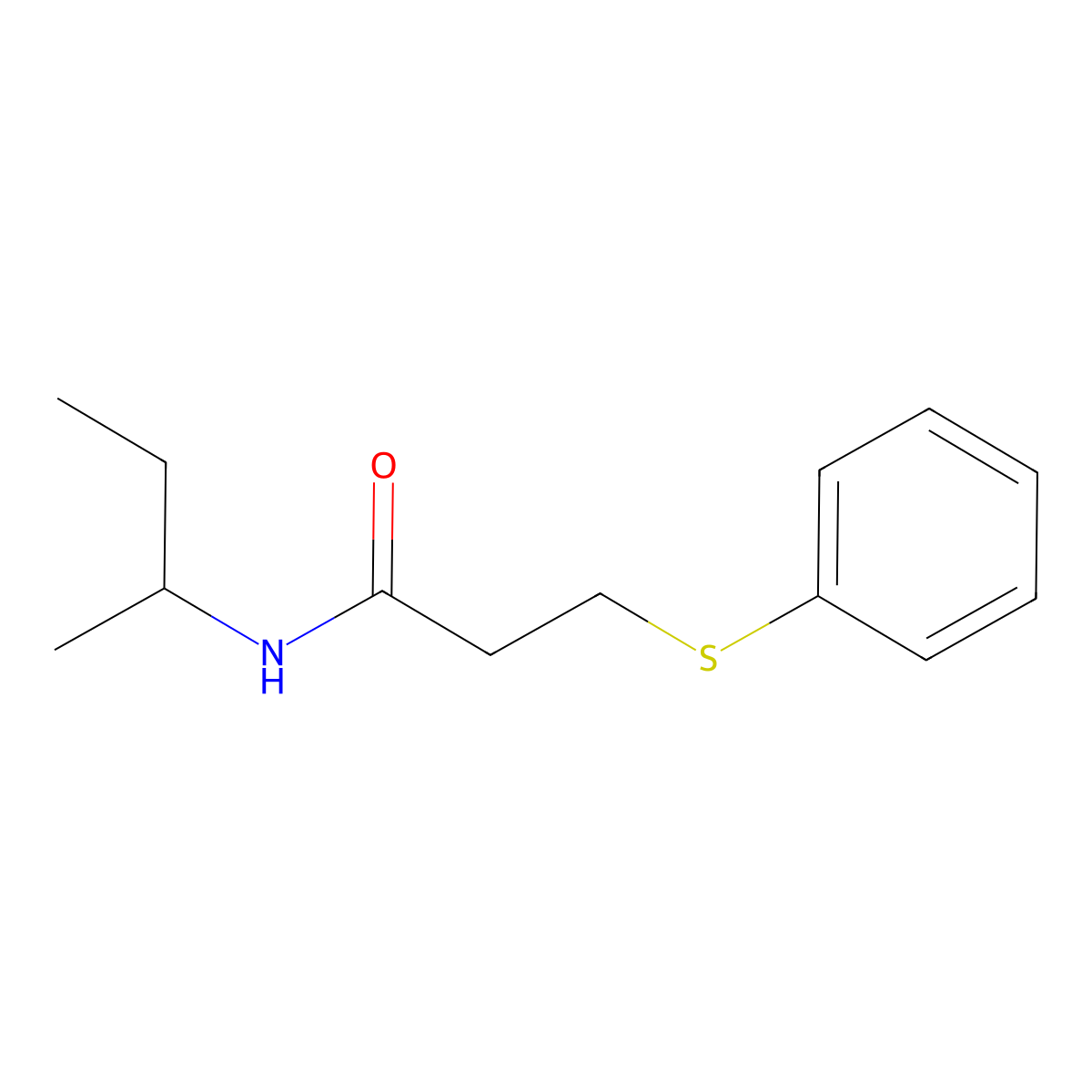 n-(Sec-butyl)-3-(phenylthio)propanamide molecular structure, CAS 591732-05-7