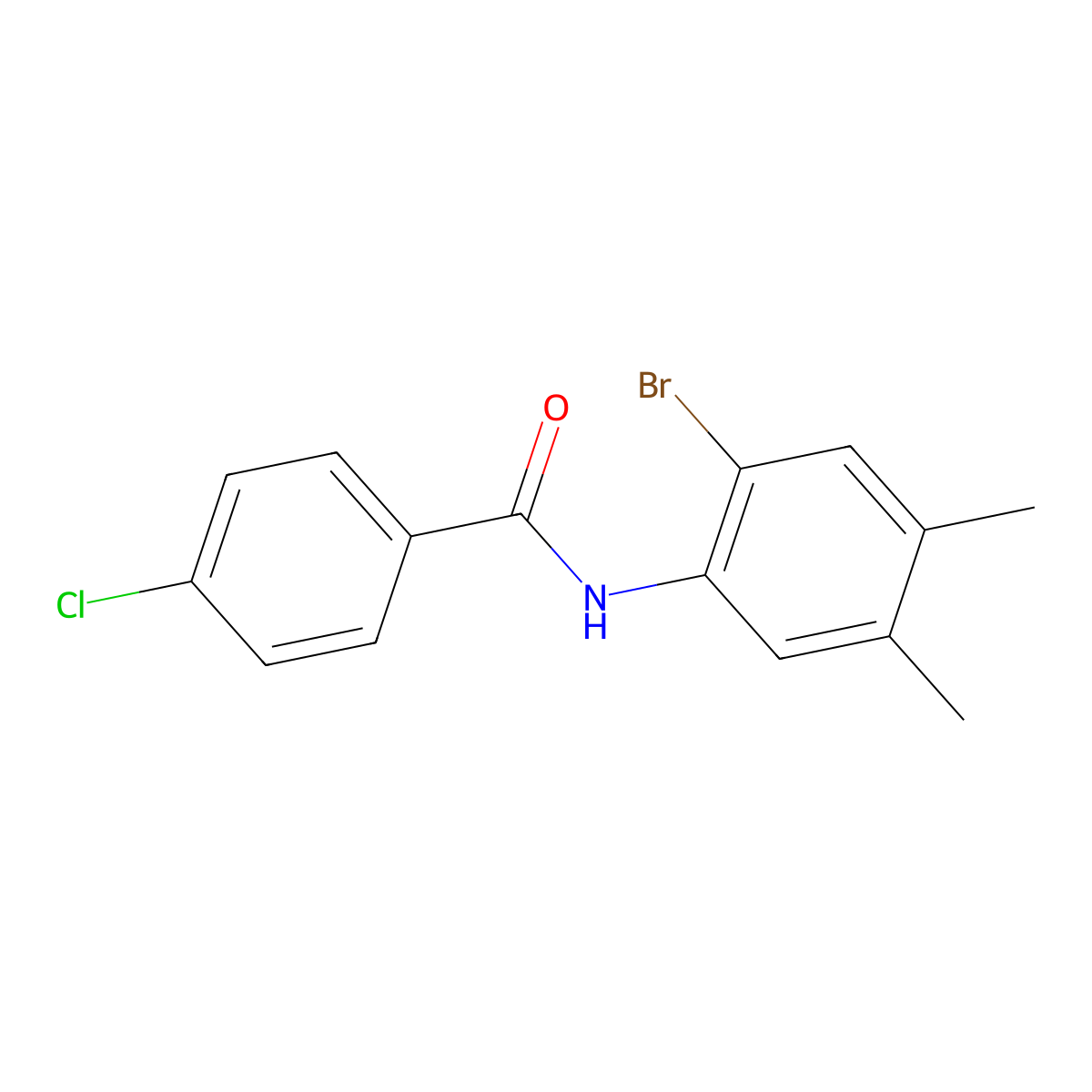 N-(2-bromo-4,5-dimethylphenyl)-4-chlorobenzamide molecular structure, CAS 591734-73-5