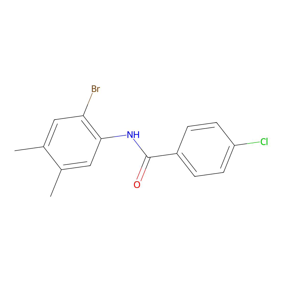 N-(2-bromo-4,5-dimethylphenyl)-4-chlorobenzamide molecular structure, CAS 591734-73-5