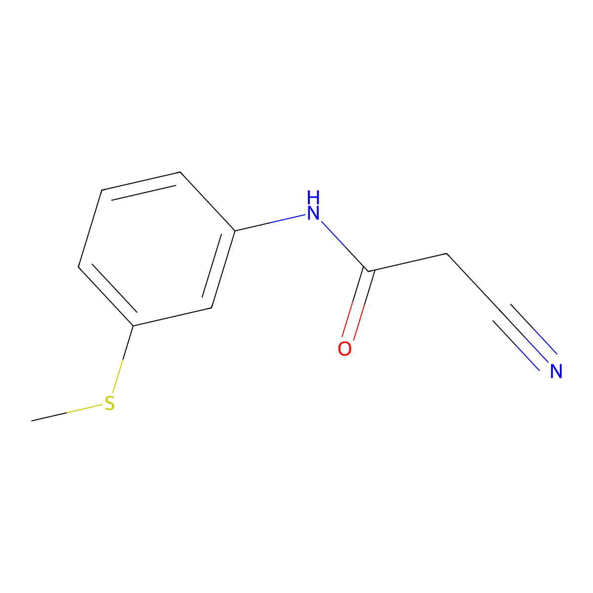 2-Cyano-N-[3-(methylthio)phenyl]acetamide molecular structure, CAS 591734-93-9