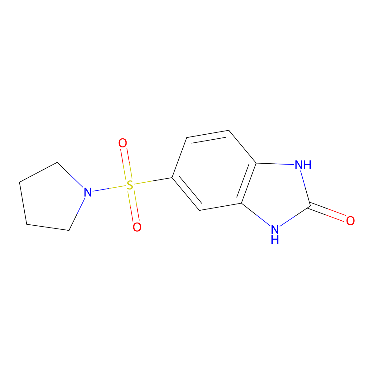 5-(Pyrrolidine-1-sulfonyl)-1,3-dihydro-benzoimidazol-2-one molecular structure, CAS 591735-02-3