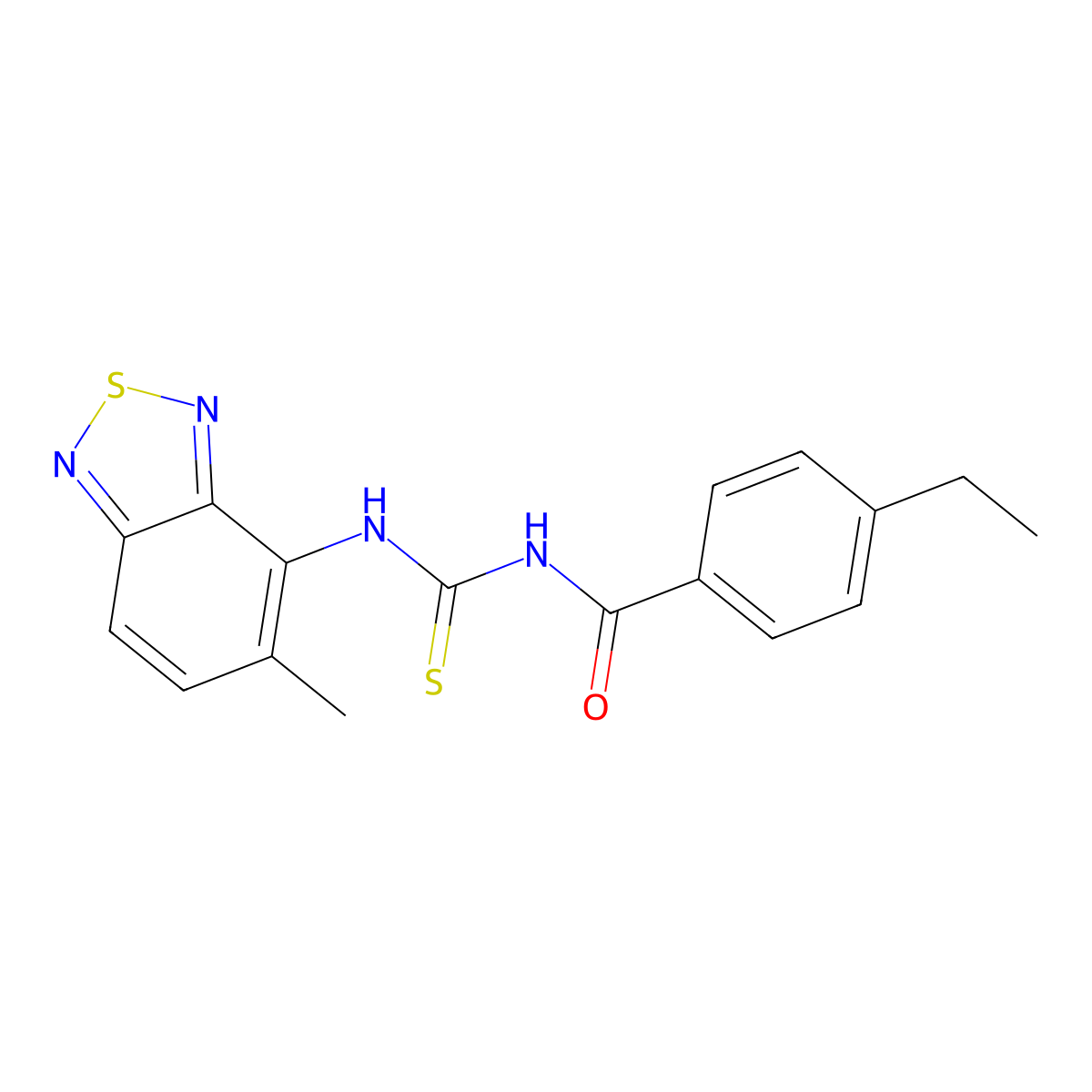 4-ethyl-N-[(5-methyl-2,1,3-benzothiadiazol-4-yl)carbamothioyl]benzamide molecular structure, CAS 591735-66-9