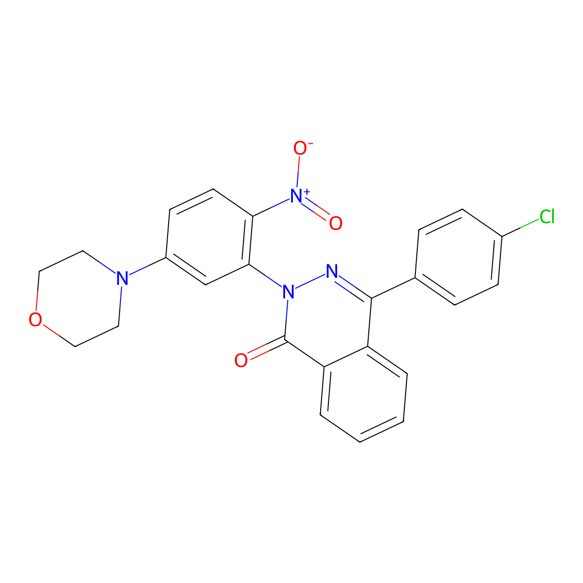 4-(4-Chlorophenyl)-2-(5-morpholin-4-yl-2-nitrophenyl)phthalazin-1-one molecular structure, CAS 591735-72-7