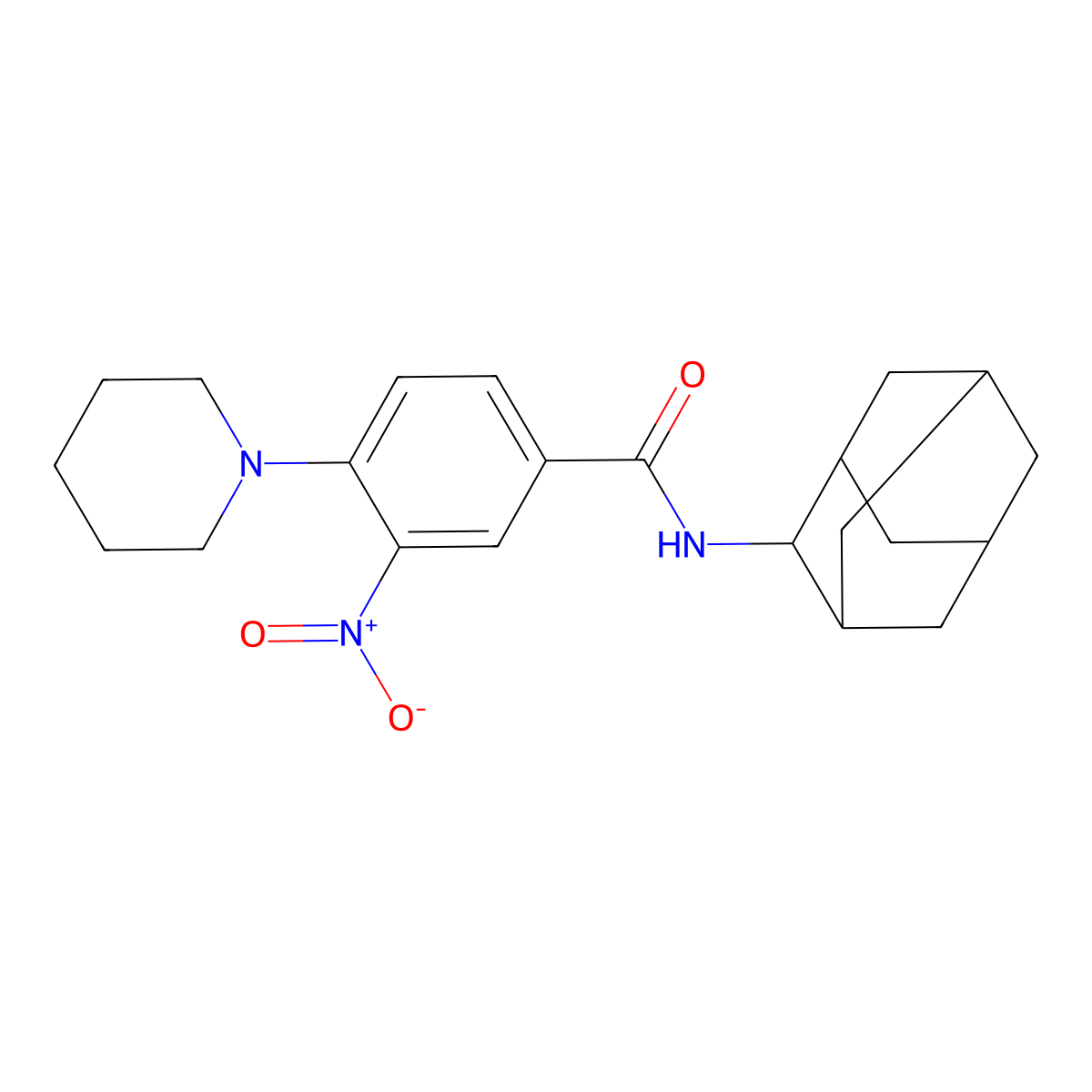 N-(2-adamantyl)-3-nitro-4-piperidin-1-ylbenzamide molecular structure, CAS 591735-74-9