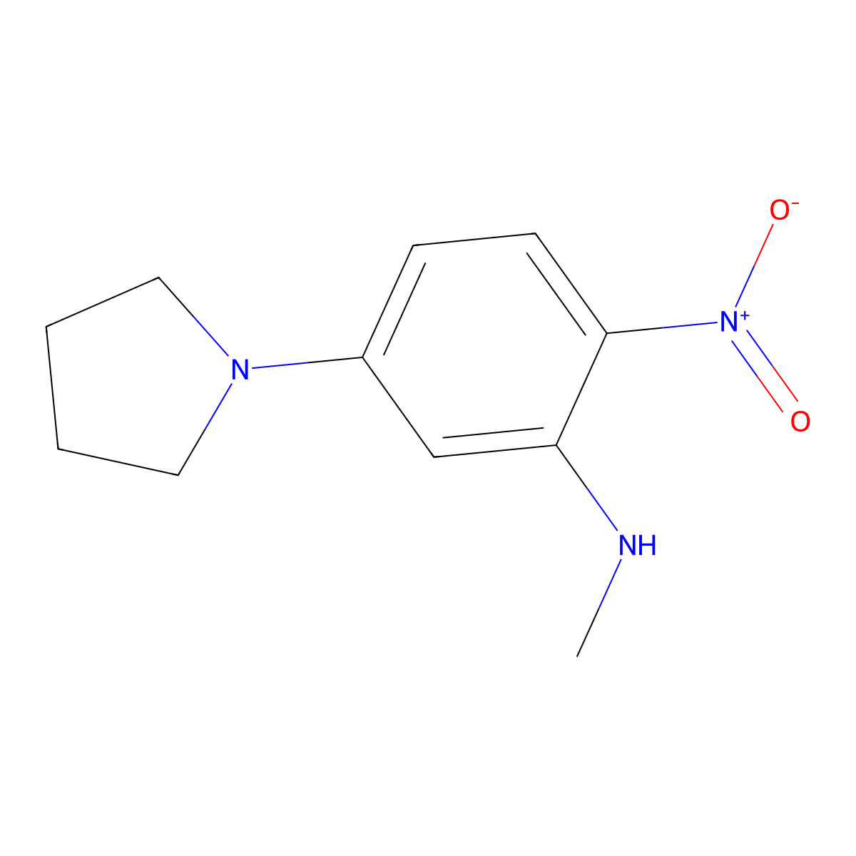 N-methyl-2-nitro-5-pyrrolidin-1-ylaniline molecular structure, CAS 591735-76-1
