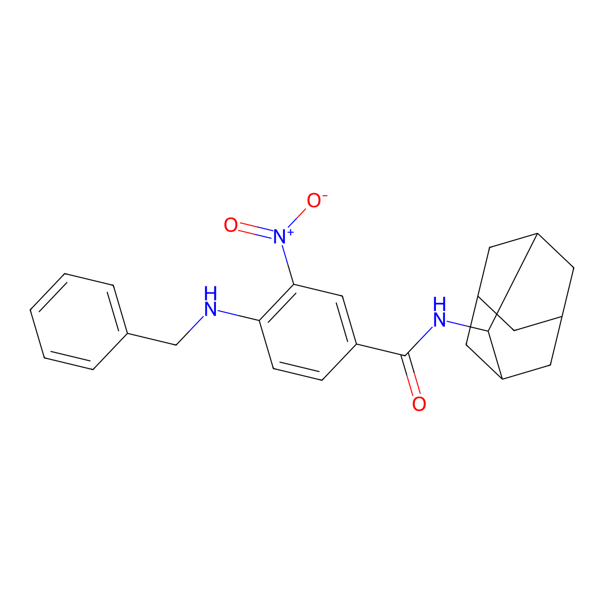 N-(2-adamantyl)-4-(benzylamino)-3-nitrobenzamide molecular structure, CAS 591735-80-7