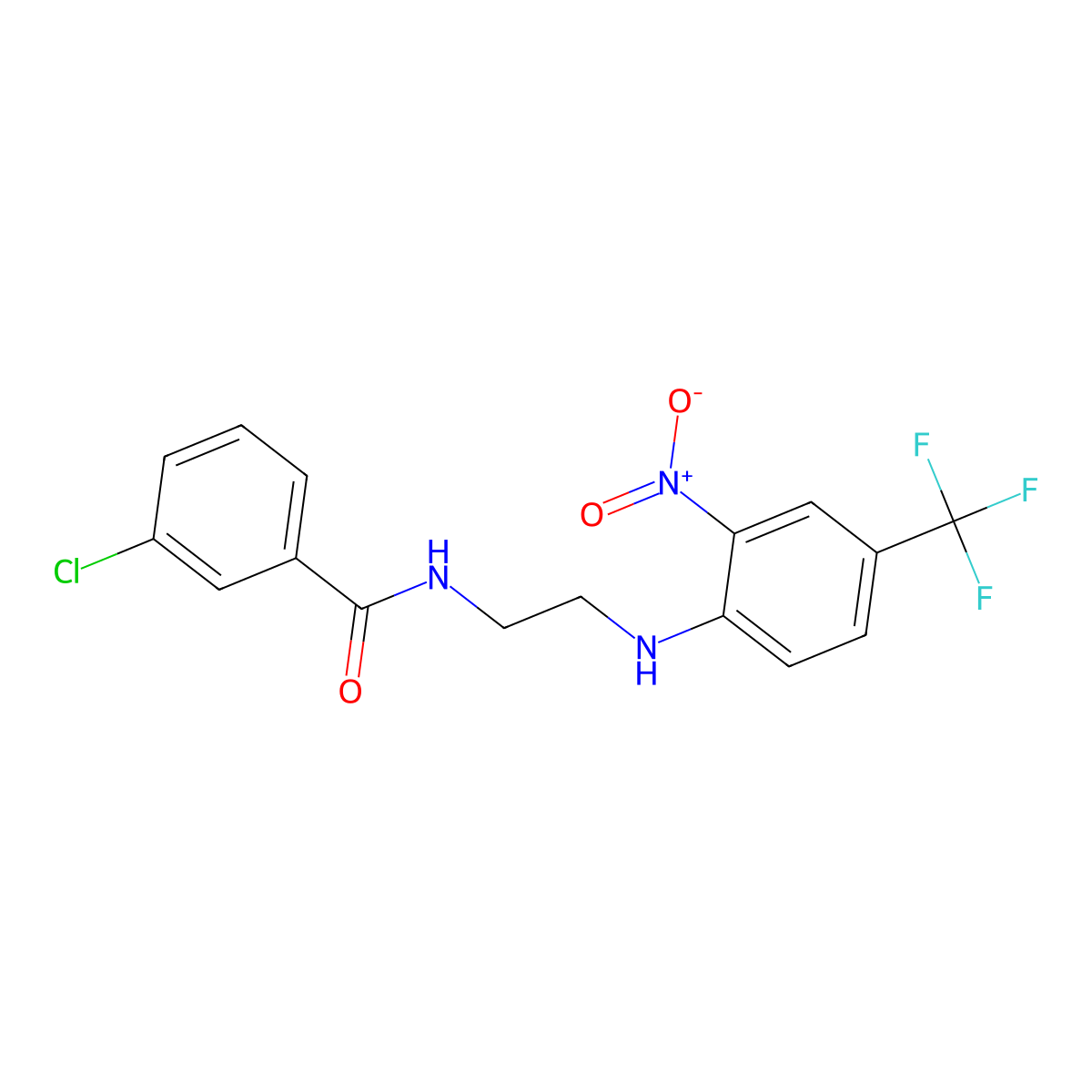 3-chloro-N-[2-[2-nitro-4-(trifluoromethyl)anilino]ethyl]benzamide molecular structure, CAS 591735-84-1