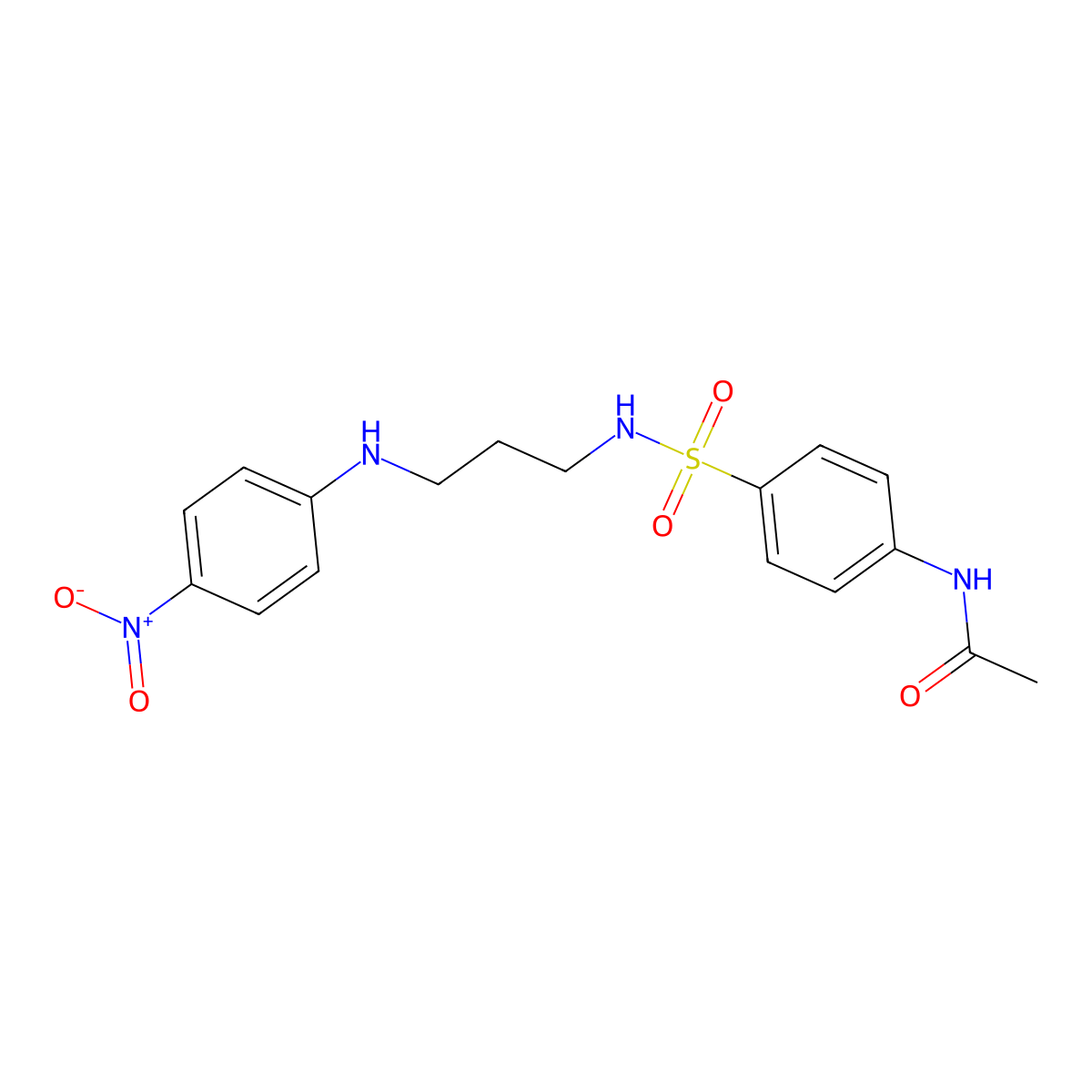N-[4-[3-(4-nitroanilino)propylsulfamoyl]phenyl]acetamide molecular structure, CAS 591735-88-5