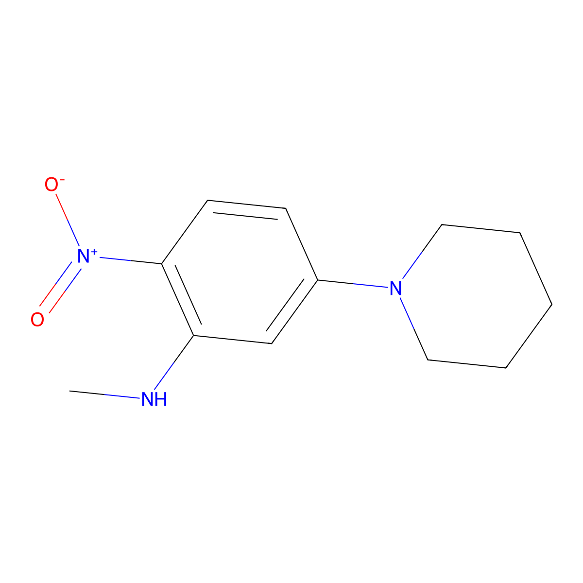 N-methyl-2-nitro-5-(piperidin-1-yl)aniline molecular structure, CAS 591735-92-1
