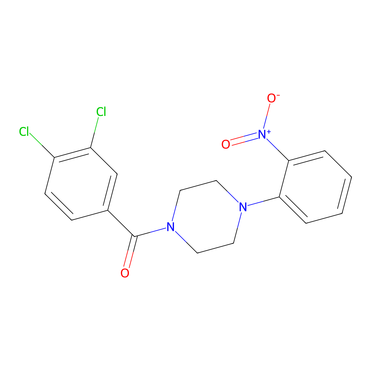 (3,4-Dichlorophenyl)-[4-(2-nitrophenyl)piperazin-1-yl]methanone molecular structure, CAS 591736-08-2