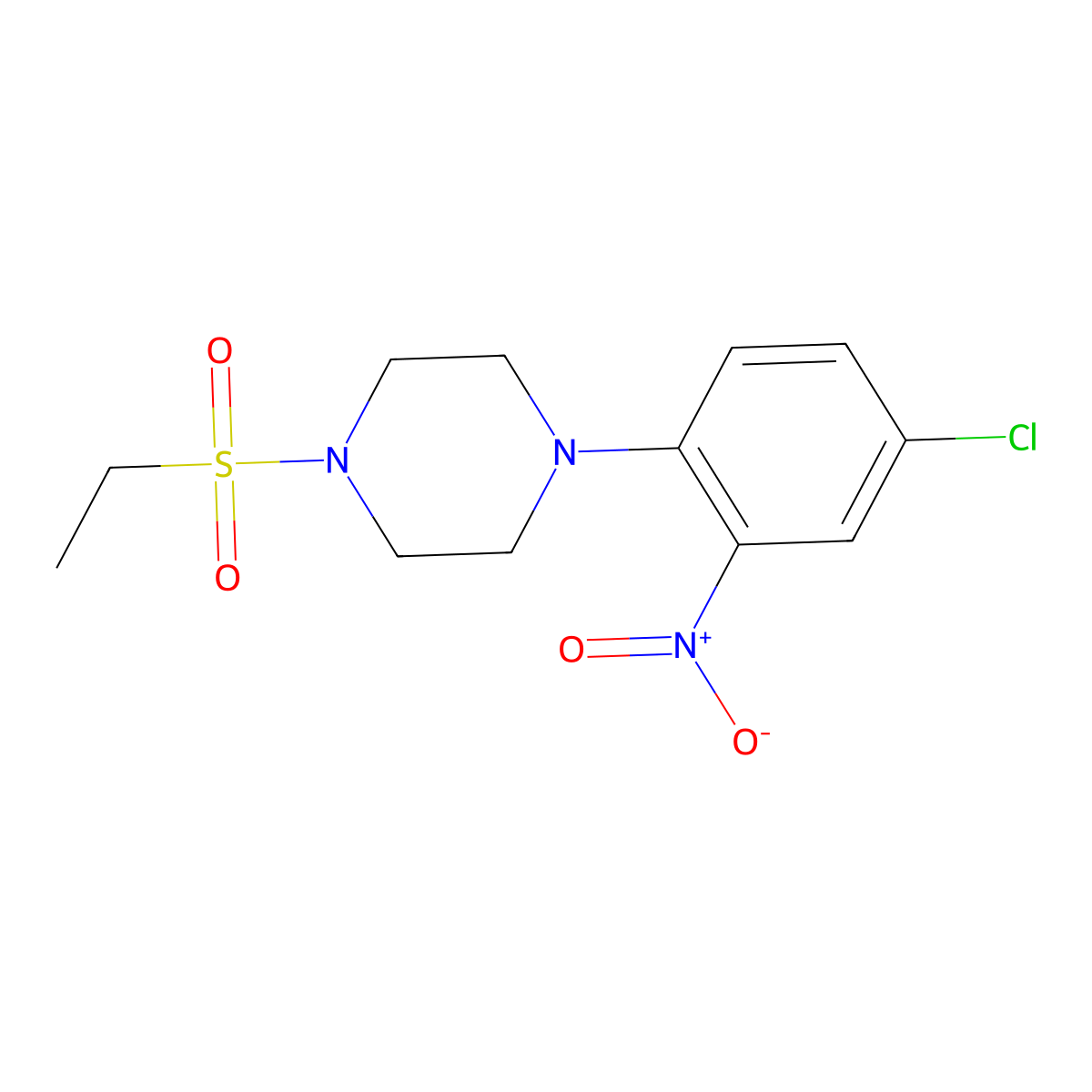 1-(4-Chloro-2-nitrophenyl)-4-(ethylsulfonyl)piperazine molecular structure, CAS 591736-31-1
