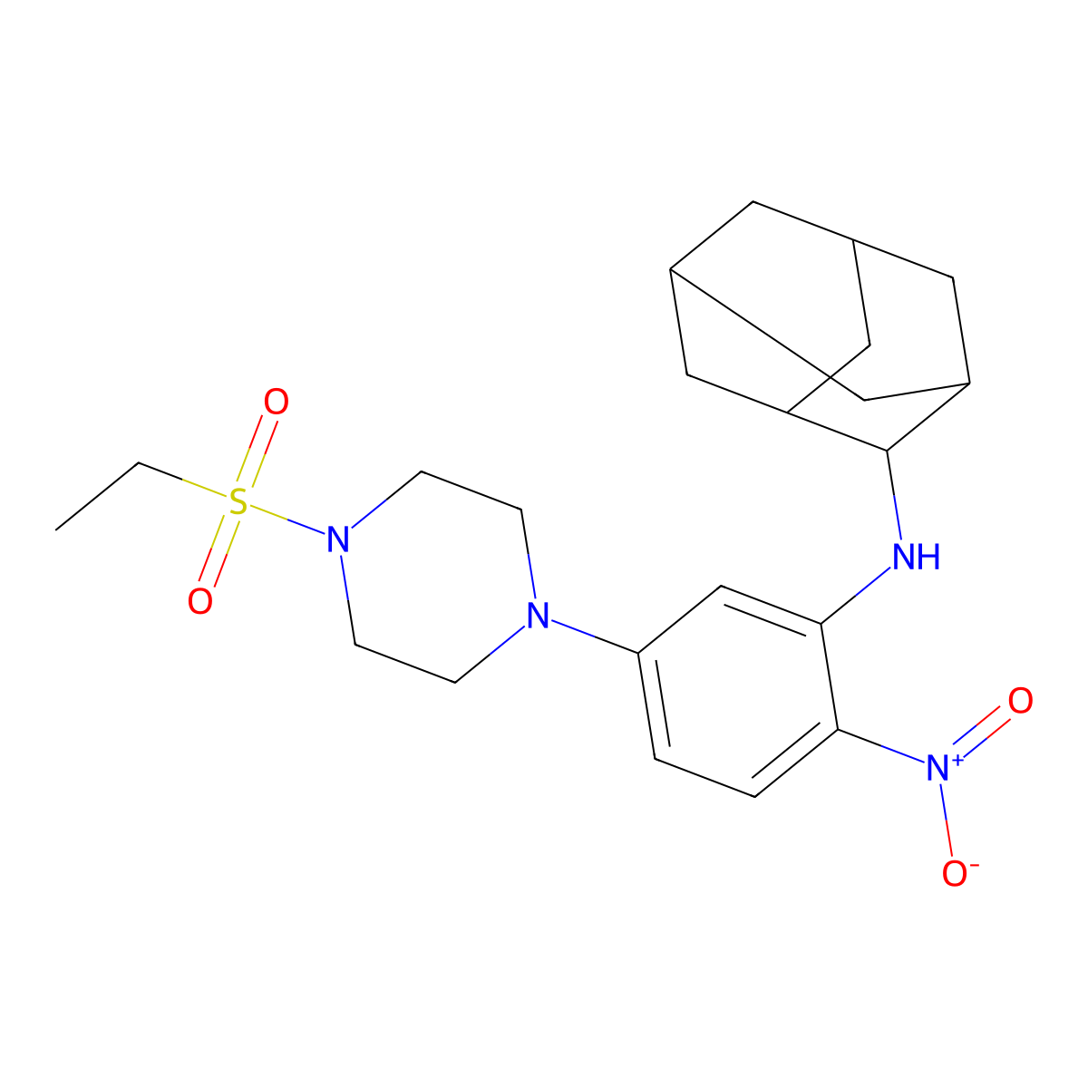 N-[5-(4-ethylsulfonylpiperazin-1-yl)-2-nitrophenyl]adamantan-2-amine molecular structure, CAS 591736-36-6