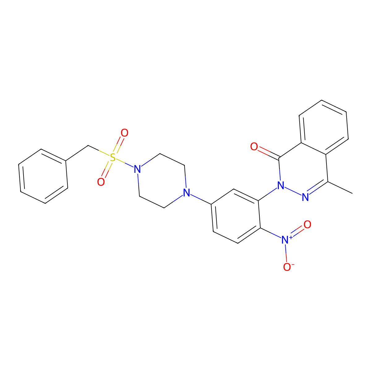 2-[5-(4-Benzylsulfonylpiperazin-1-yl)-2-nitrophenyl]-4-methylphthalazin-1-one molecular structure, CAS 591736-38-8