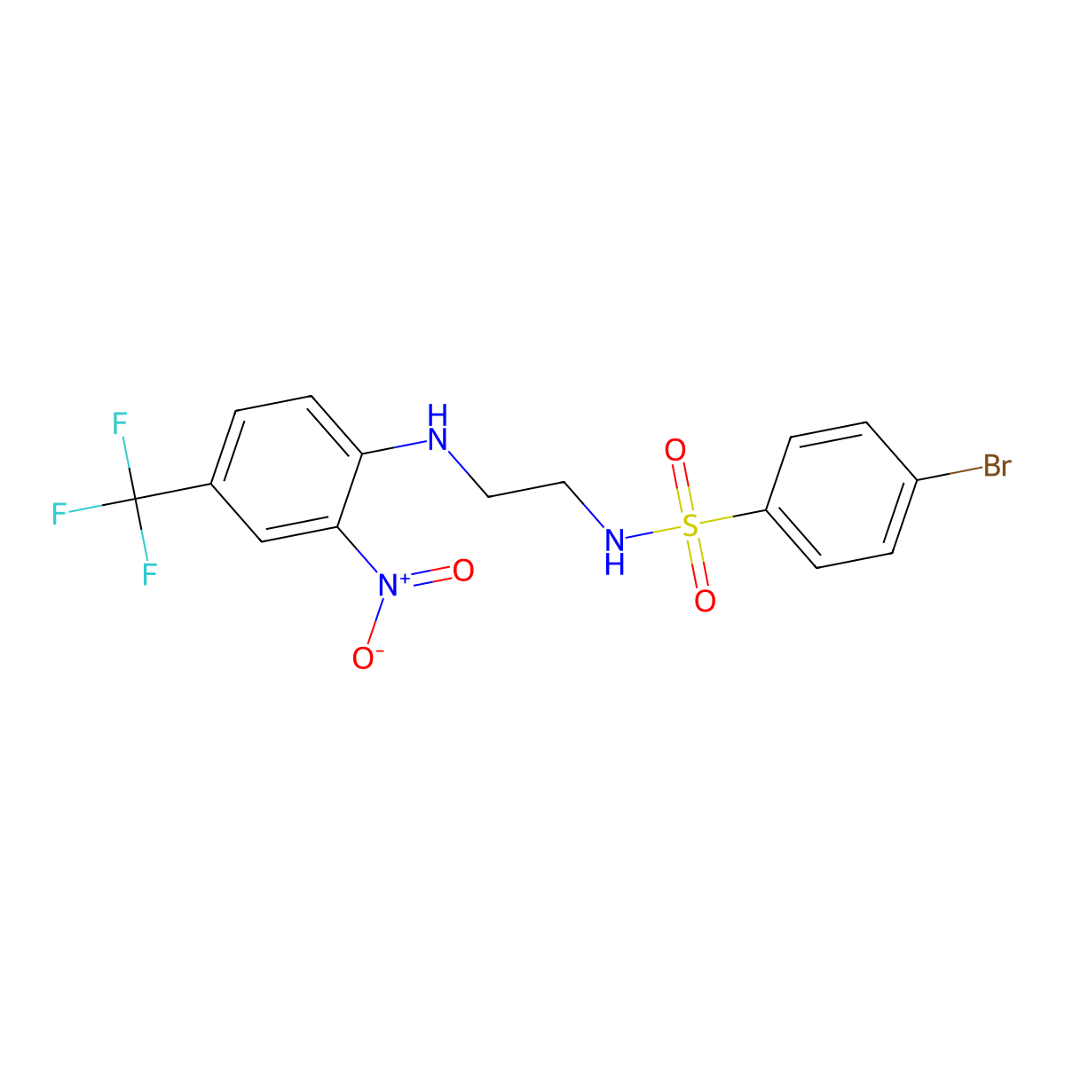 4-bromo-N-[2-[2-nitro-4-(trifluoromethyl)anilino]ethyl]benzenesulfonamide molecular structure, CAS 591736-44-6