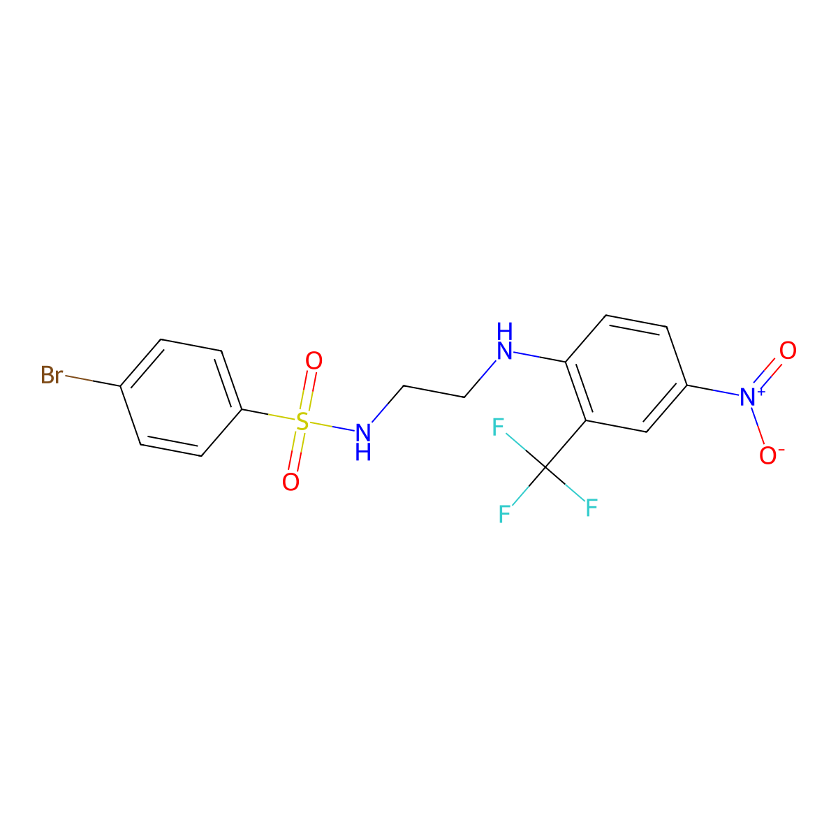 4-bromo-N-[2-[4-nitro-2-(trifluoromethyl)anilino]ethyl]benzenesulfonamide molecular structure, CAS 591736-60-6