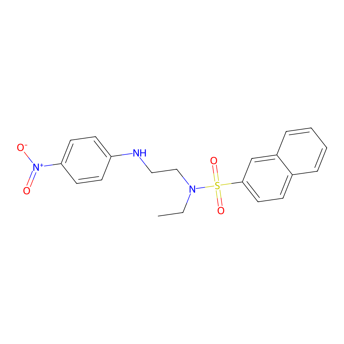 N-ethyl-N-[2-(4-nitroanilino)ethyl]naphthalene-2-sulfonamide molecular structure, CAS 591736-62-8