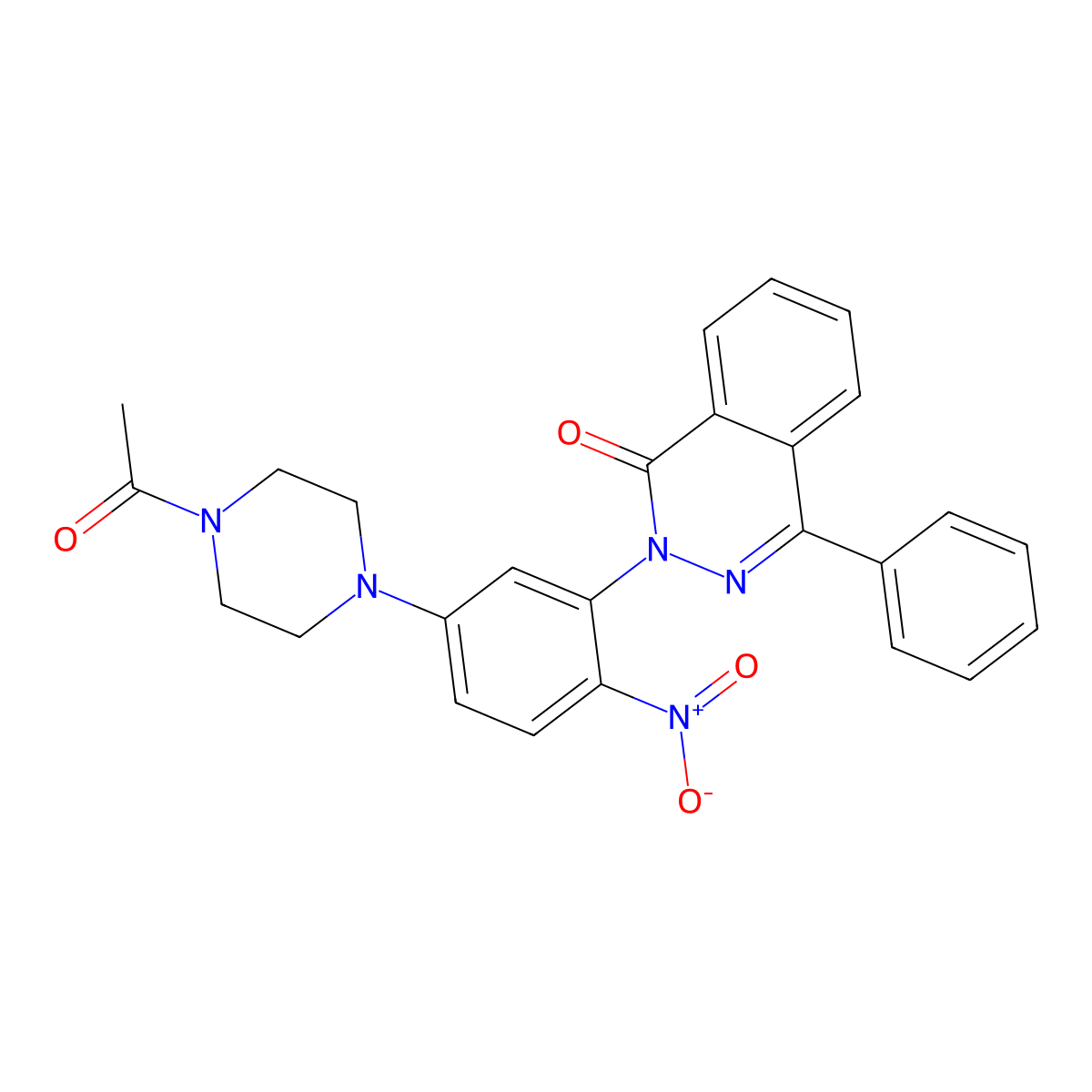 2-[5-(4-Acetylpiperazin-1-yl)-2-nitrophenyl]-4-phenylphthalazin-1-one molecular structure, CAS 591736-87-7