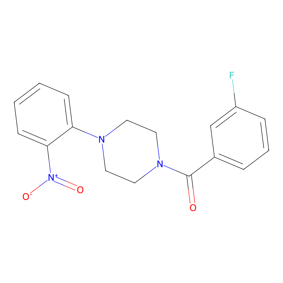 (3-Fluorophenyl)[4-(2-nitrophenyl)piperazin-1-yl]methanone molecular structure, CAS 591736-94-6