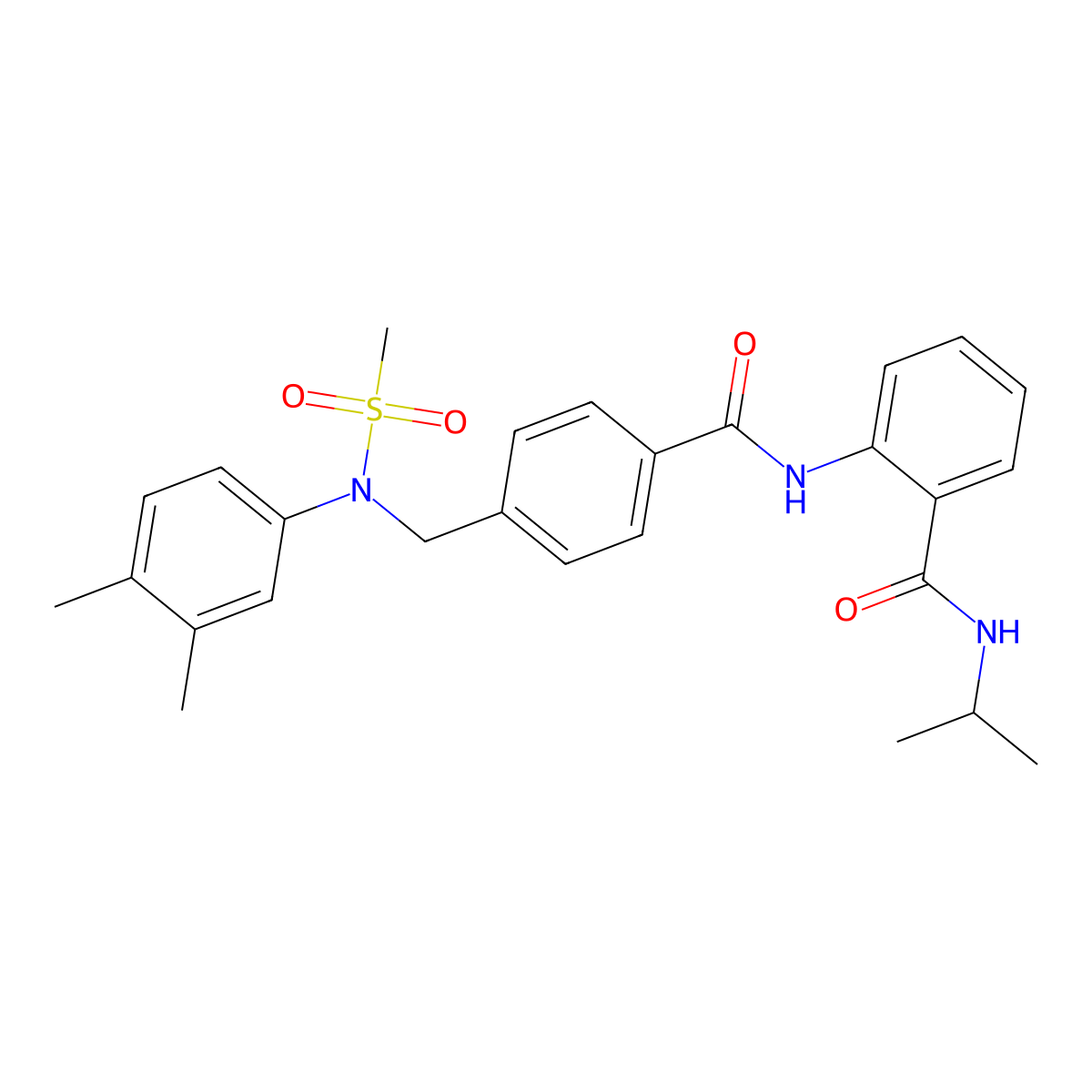 2-[[4-[(3,4-dimethyl-N-methylsulfonylanilino)methyl]benzoyl]amino]-N-propan-2-ylbenzamide molecular structure, CAS 591743-64-5