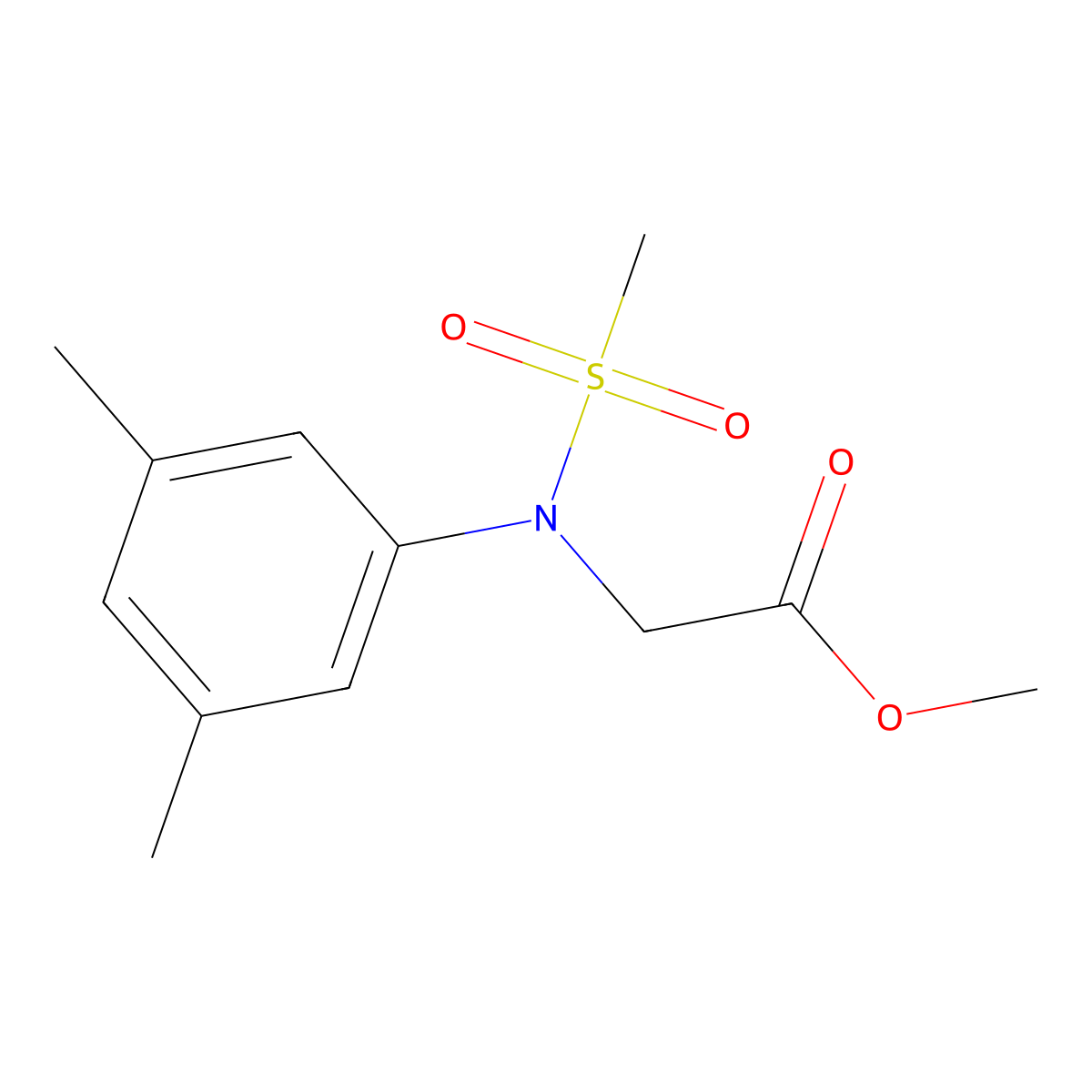 Methyl N-(3,5-dimethylphenyl)-N-(methylsulfonyl)glycinate molecular structure, CAS 591744-31-9