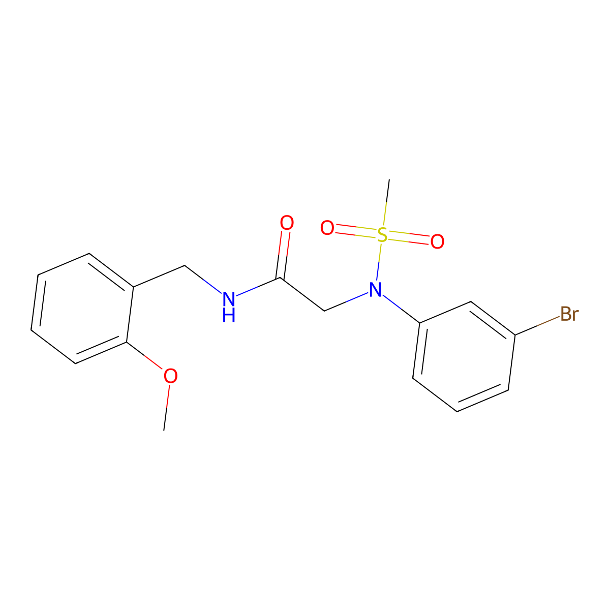 2-(3-bromo-N-methylsulfonylanilino)-N-[(2-methoxyphenyl)methyl]acetamide molecular structure, CAS 591744-36-4