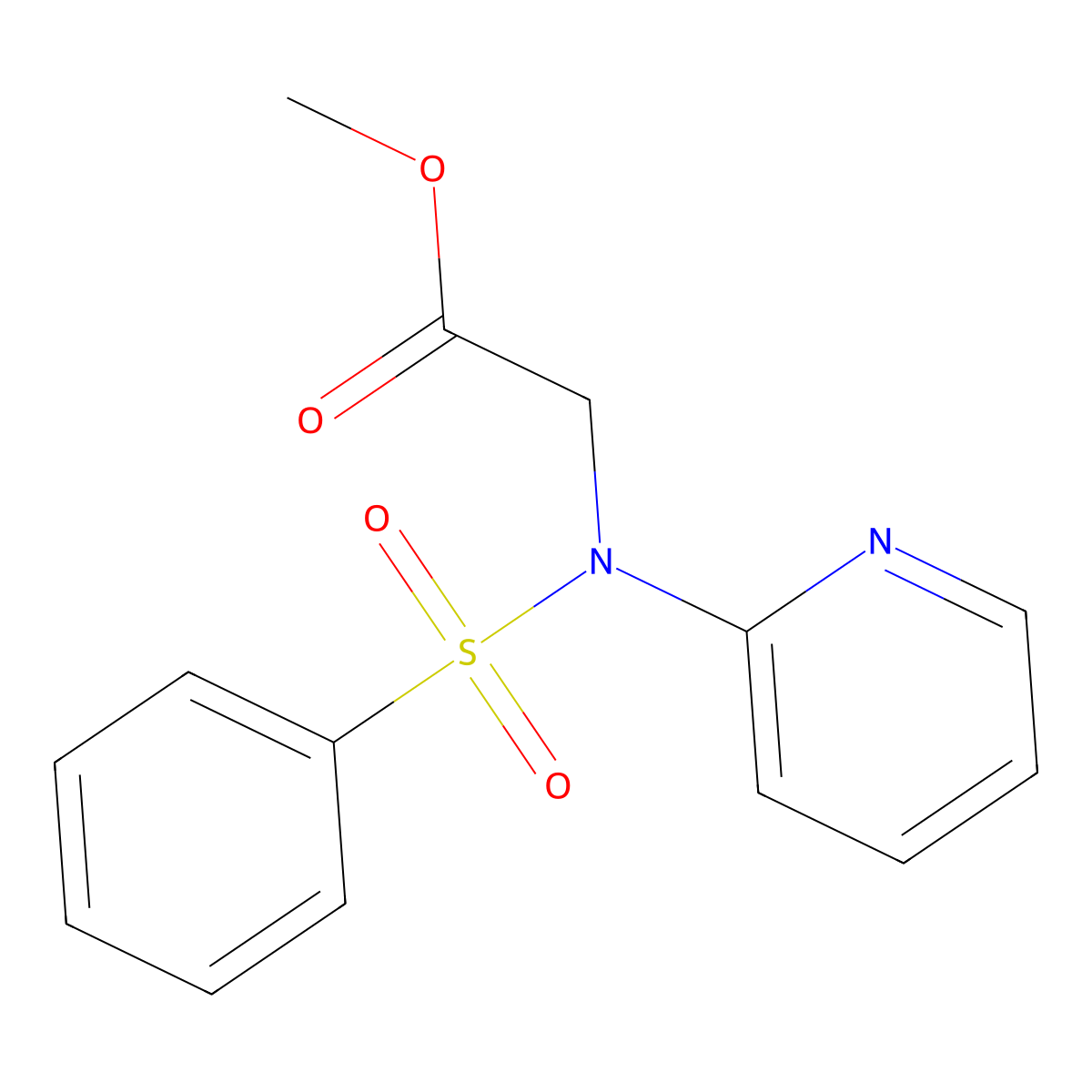 (Benzenesulfonyl-pyridin-2-yl-amino)-acetic acid methyl ester molecular structure, CAS 591744-40-0