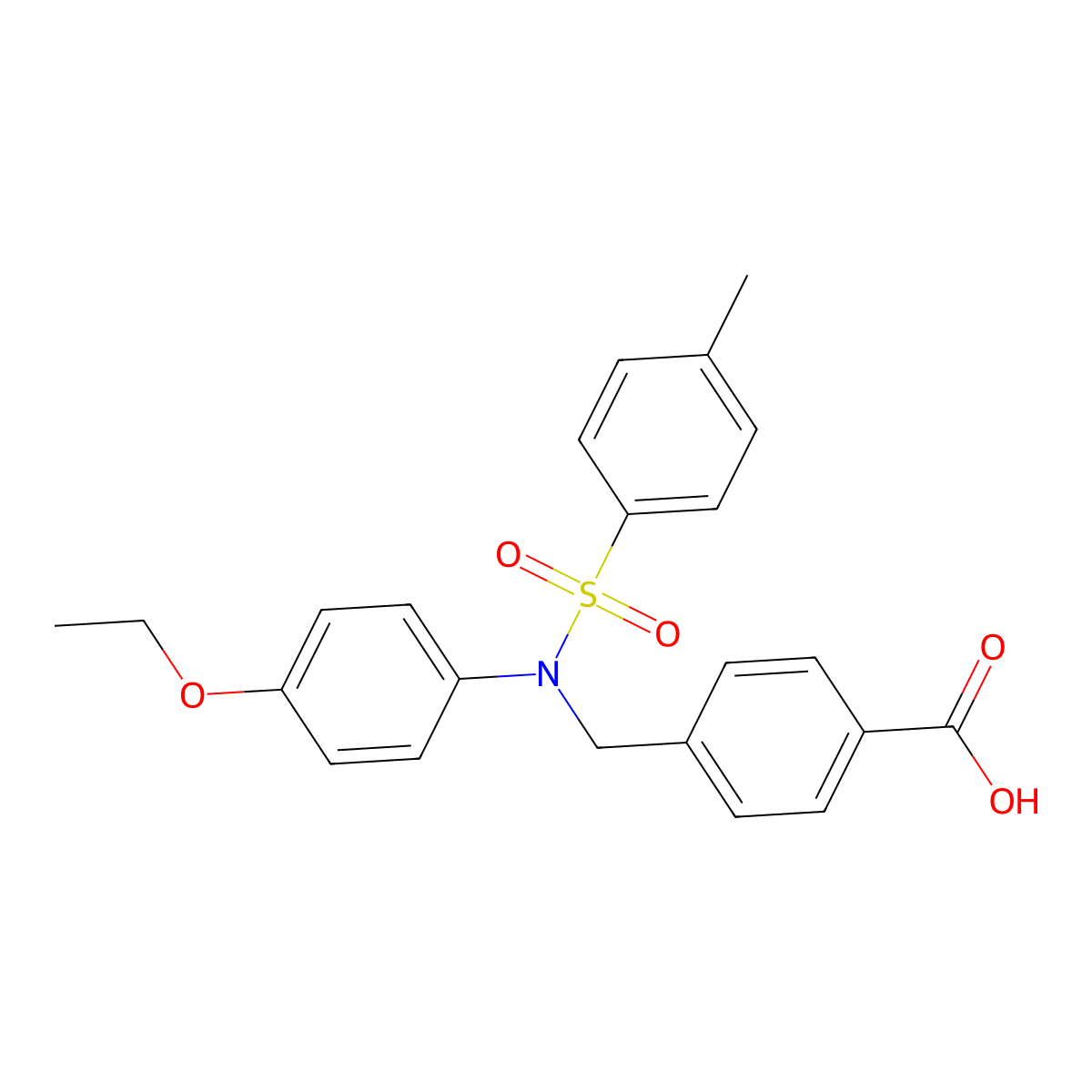 4-(((4-Ethoxyphenyl)[(4-methylphenyl)sulfonyl]amino)methyl)benzoic acid molecular structure, CAS 591744-41-1