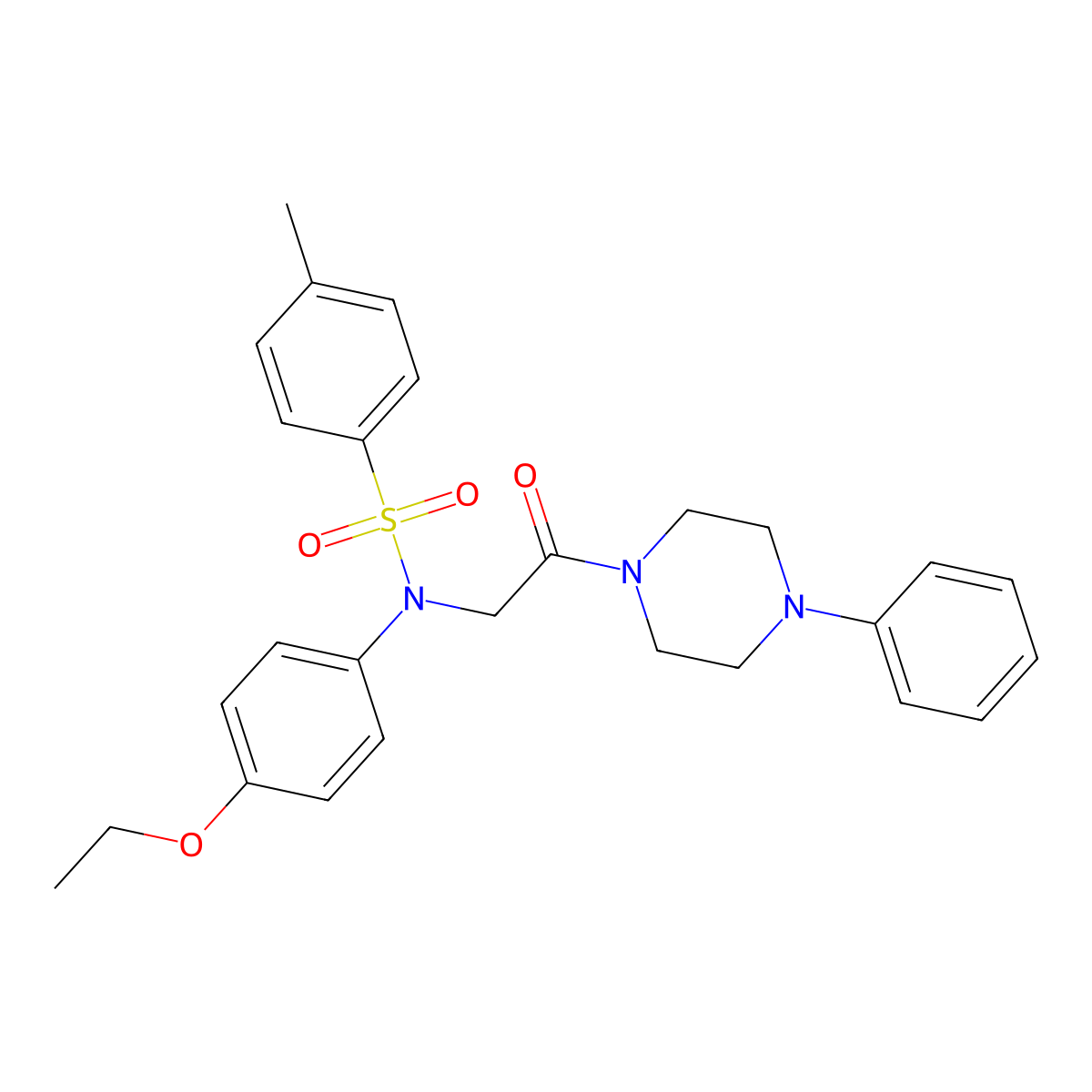 N-(4-ethoxyphenyl)-4-methyl-N-[2-oxo-2-(4-phenylpiperazin-1-yl)ethyl]benzenesulfonamide molecular structure, CAS 591744-42-2