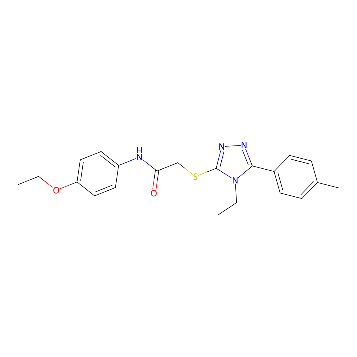 N-(4-ethoxyphenyl)-2-{[4-ethyl-5-(4-methylphenyl)-4H-1,2,4-triazol-3-yl]sulfanyl}acetamide molecular structure, CAS 591760-94-0