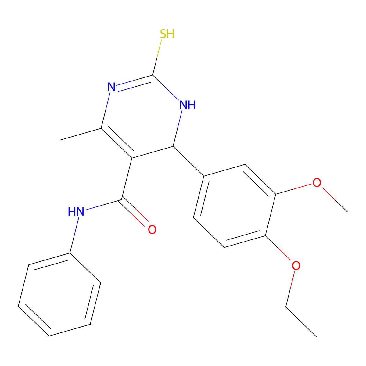 6-(4-ethoxy-3-methoxyphenyl)-4-methyl-N-phenyl-2-sulfanyl-1,6-dihydropyrimidine-5-carboxamide molecular structure, CAS 591761-19-2